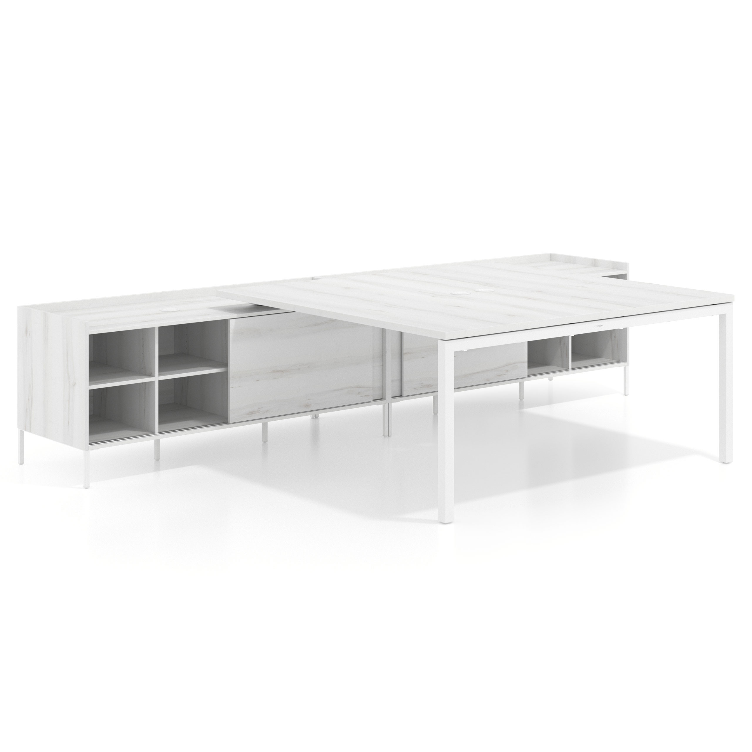 mesa en l 140x166 albo kube mesa doble con estantes recto 1