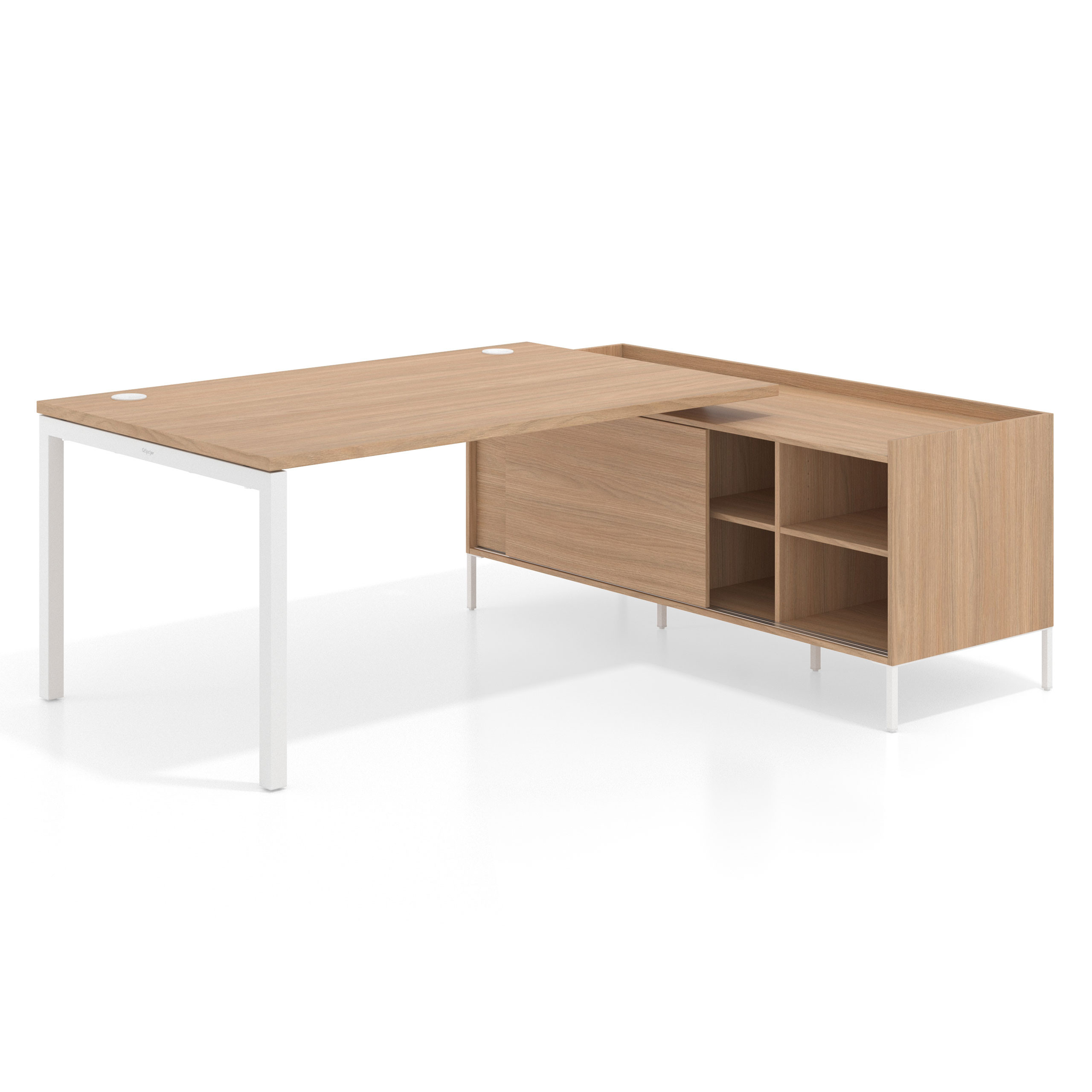 mesa en l 220x200 siroco kube mesa con pedestal estantes fondo 100cm recto 1