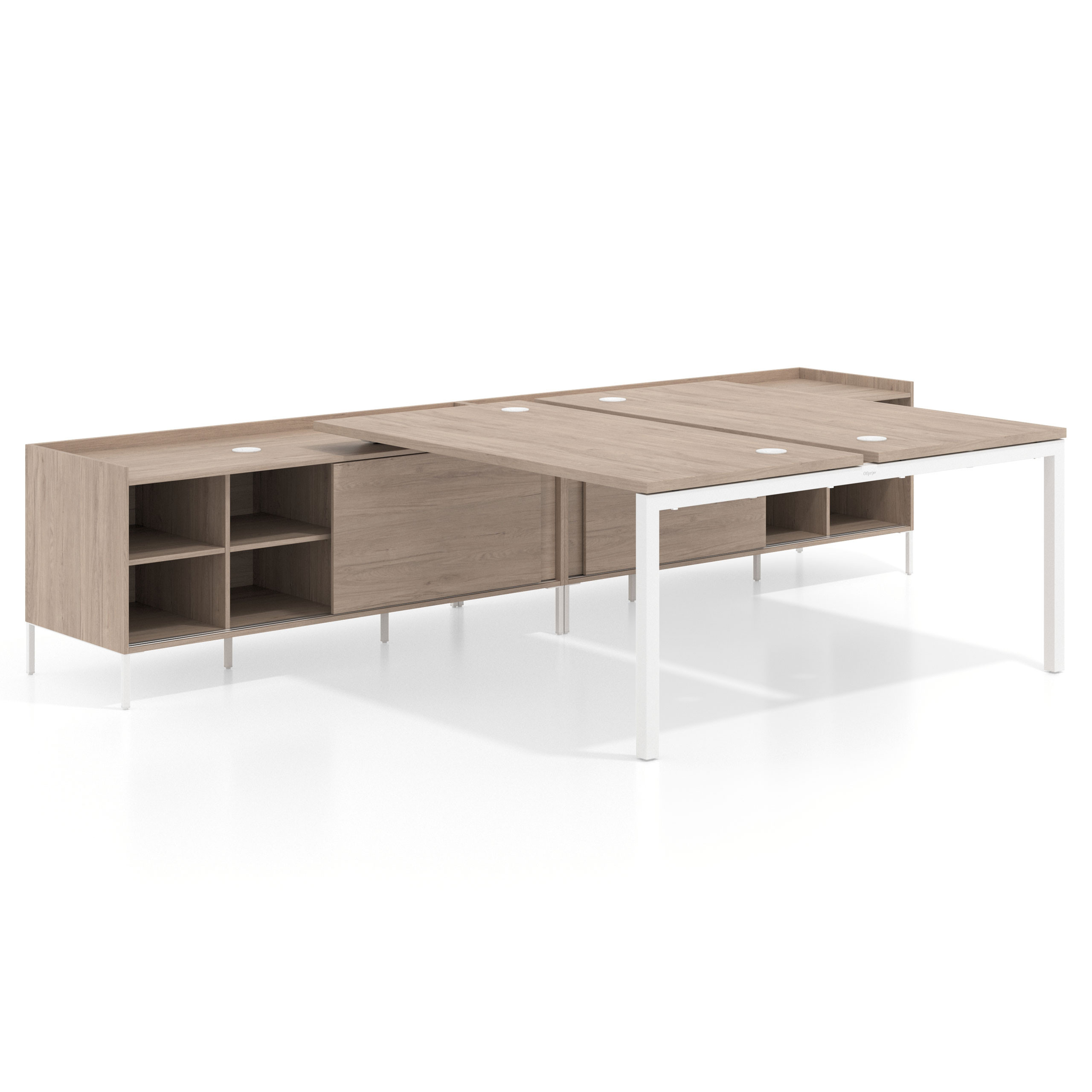 mesa en l 140x166 sahara kube mesa multipuesto con estantes recto 1