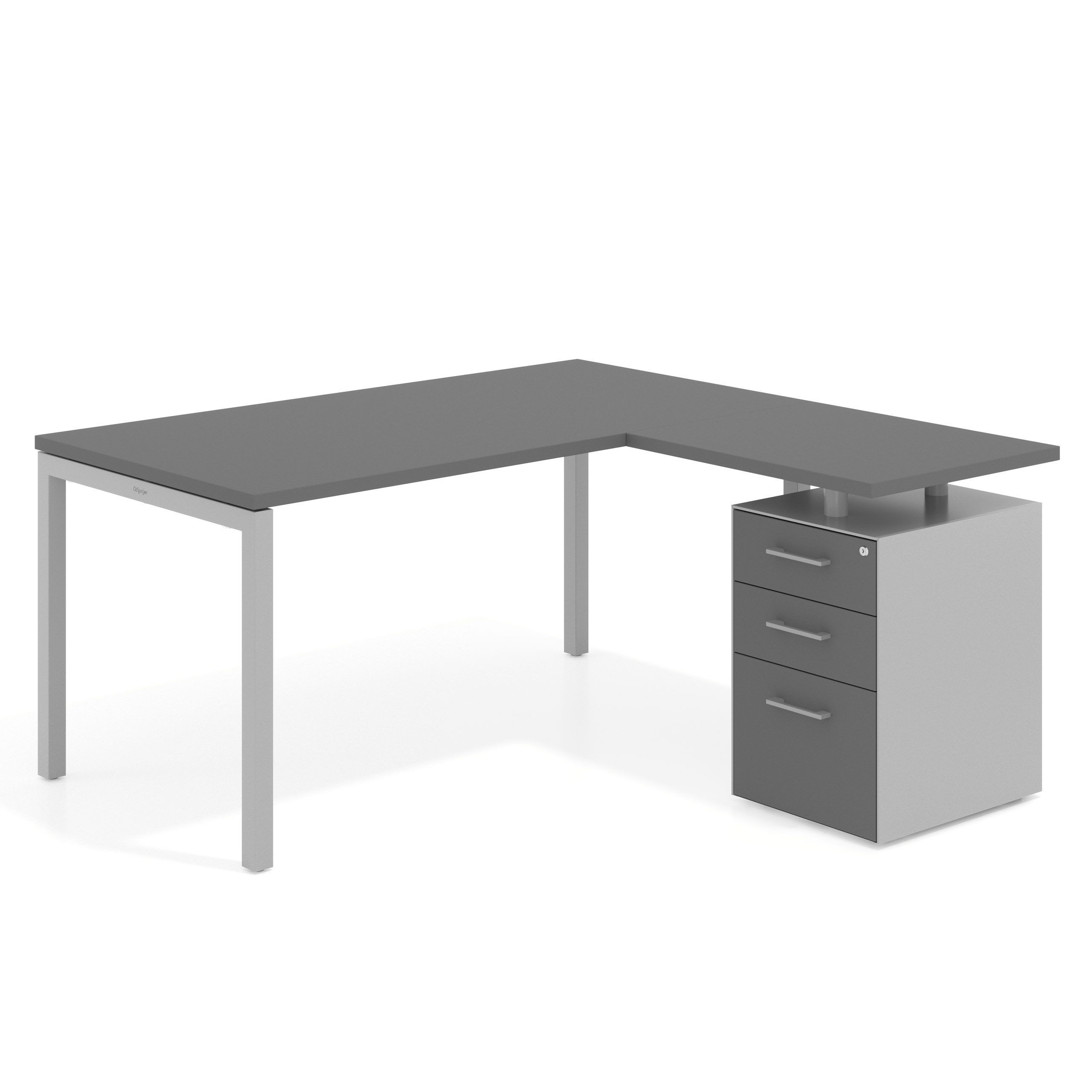 mesa en l 140x150 gris tormenta kube mesa con ala fondo 80 ala corta frontales melamina recto 1