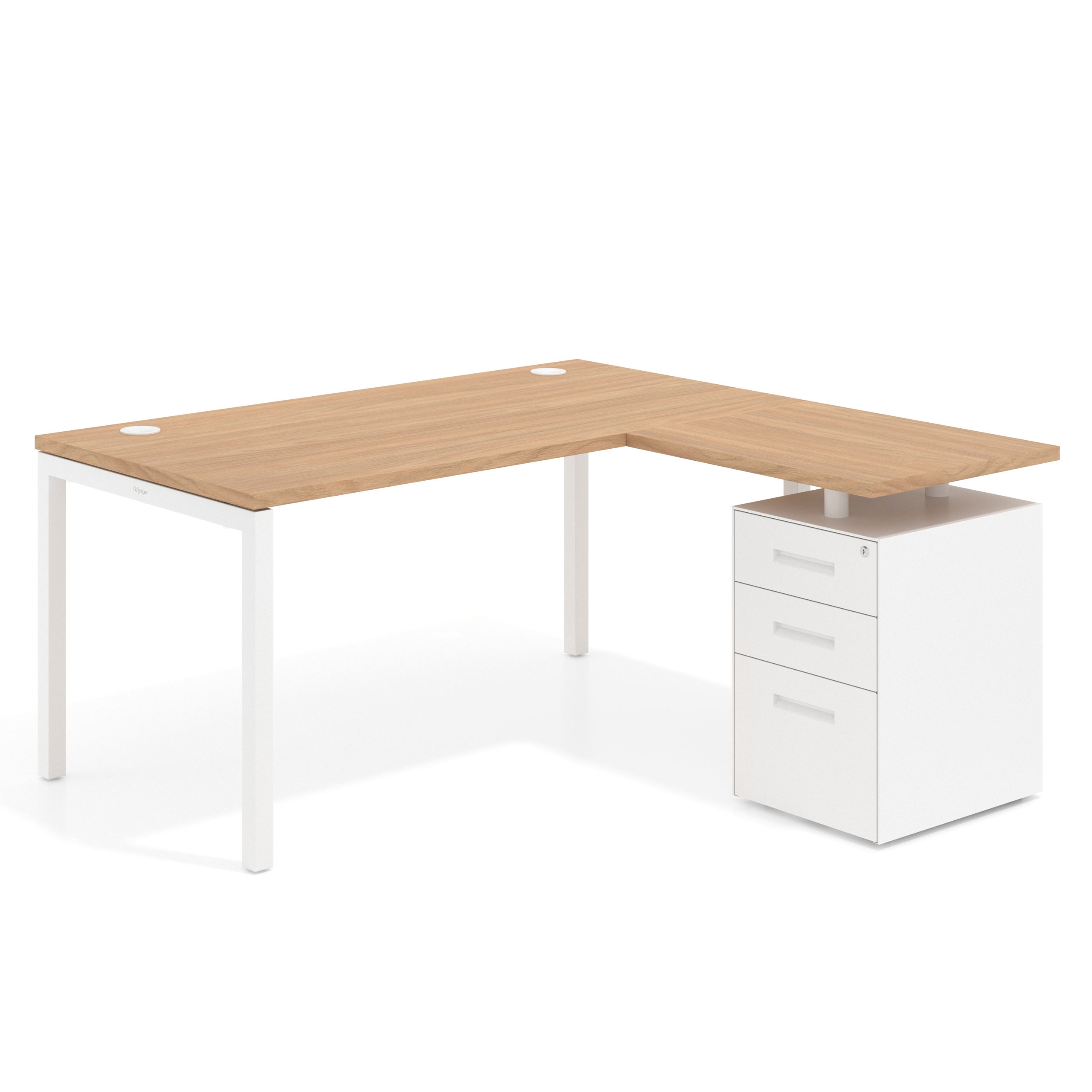 mesa en l 140x150 siroco kube mesa con ala fondo 80 ala corta frontales metal recto 1