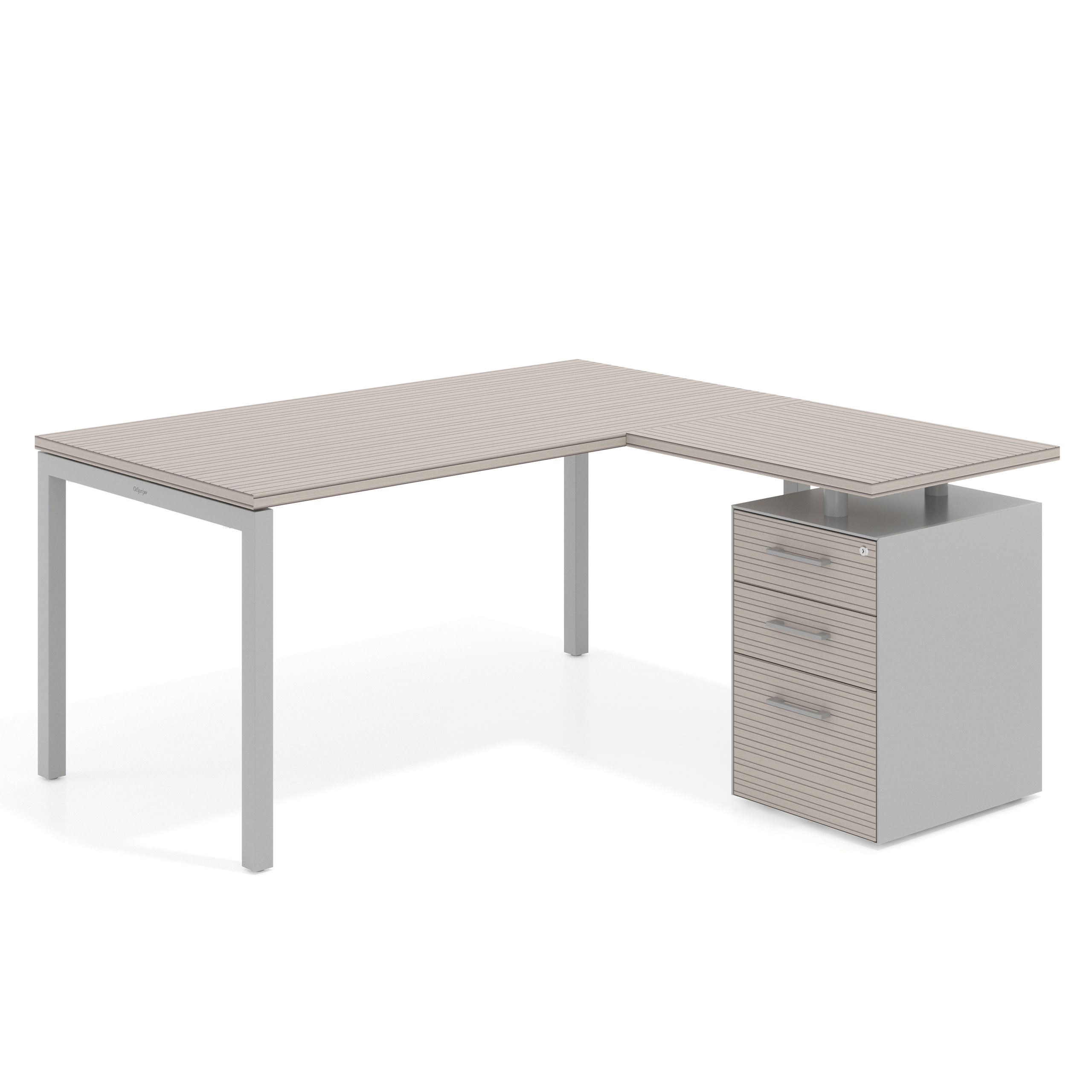 mesa en l 140x150 rayado coco kube mesa con ala fondo 80 ala corta frontales melamina recto 1