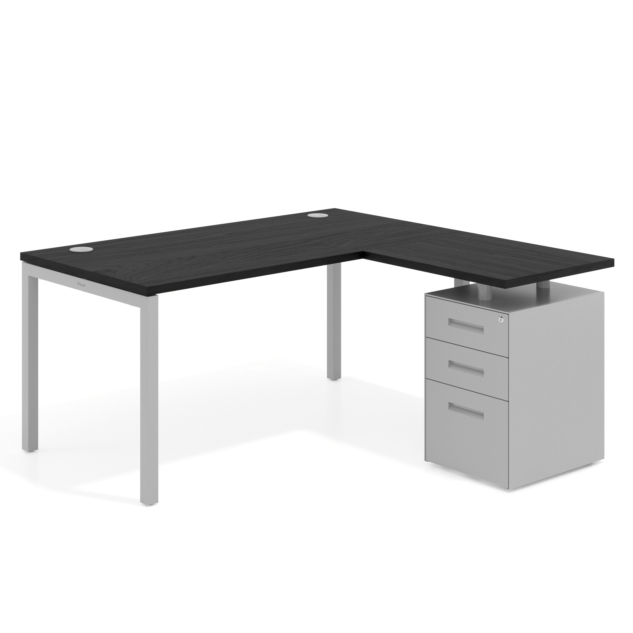 mesa en l 140x150 bocamina kube mesa con ala fondo 80 ala corta frontales metal recto 1