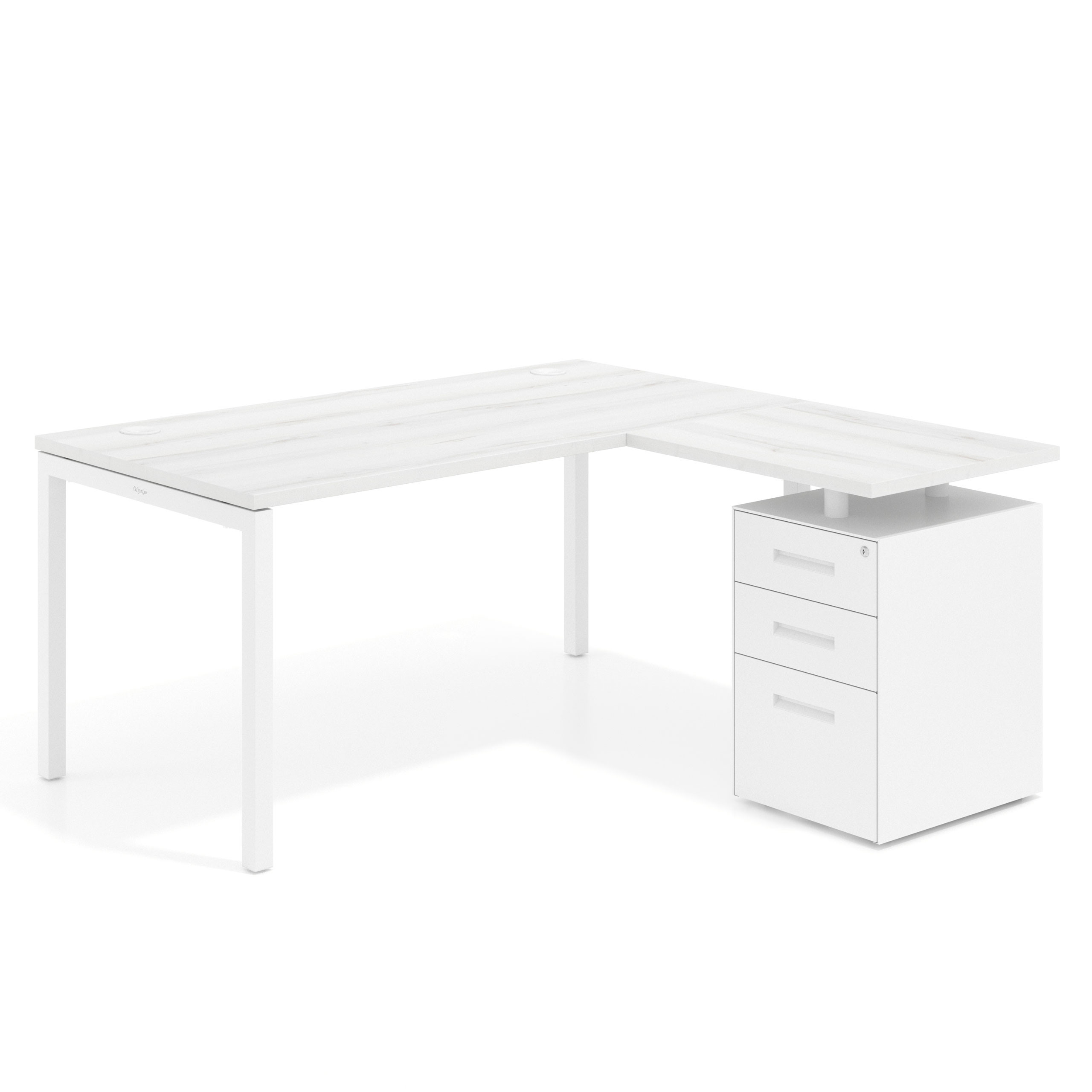 mesa en l 140x150 albo kube mesa con ala fondo 80 ala corta frontales metal recto 1