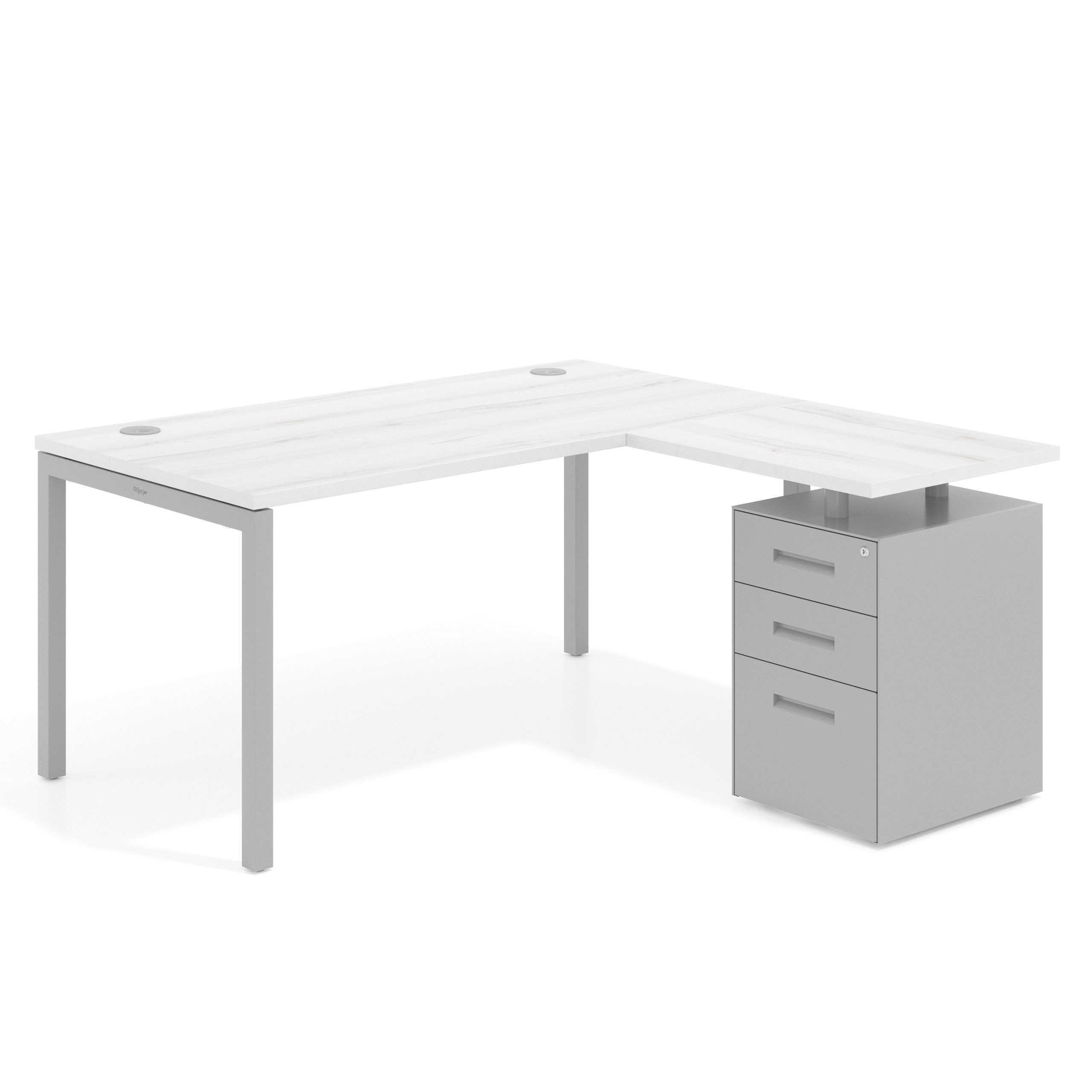 mesa en l 180x150 albo kube mesa con ala fondo 80 ala corta frontales metal recto 1