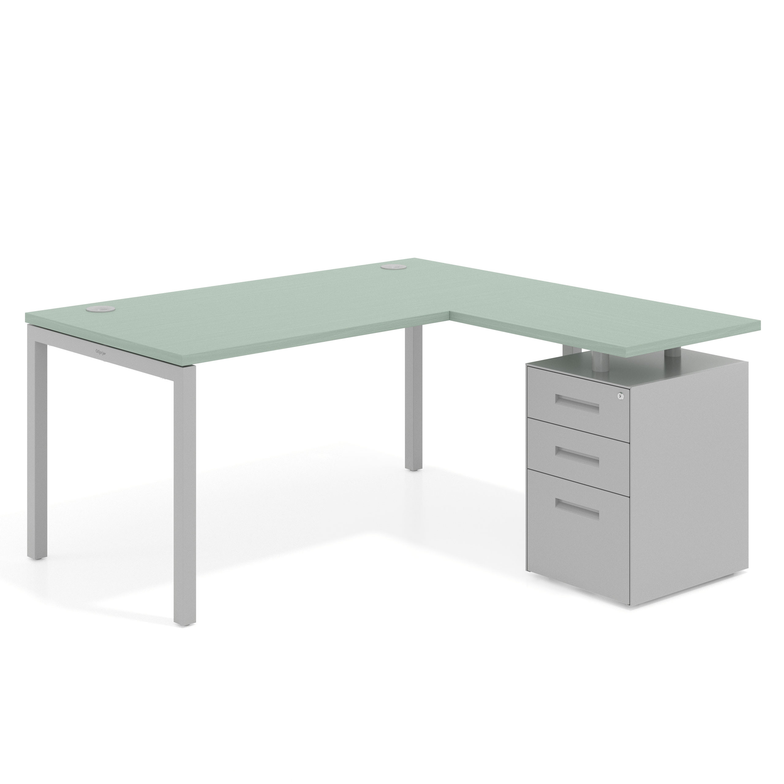 mesa en l 140x150 iris kube mesa con ala fondo 80 ala corta frontales metal recto 1