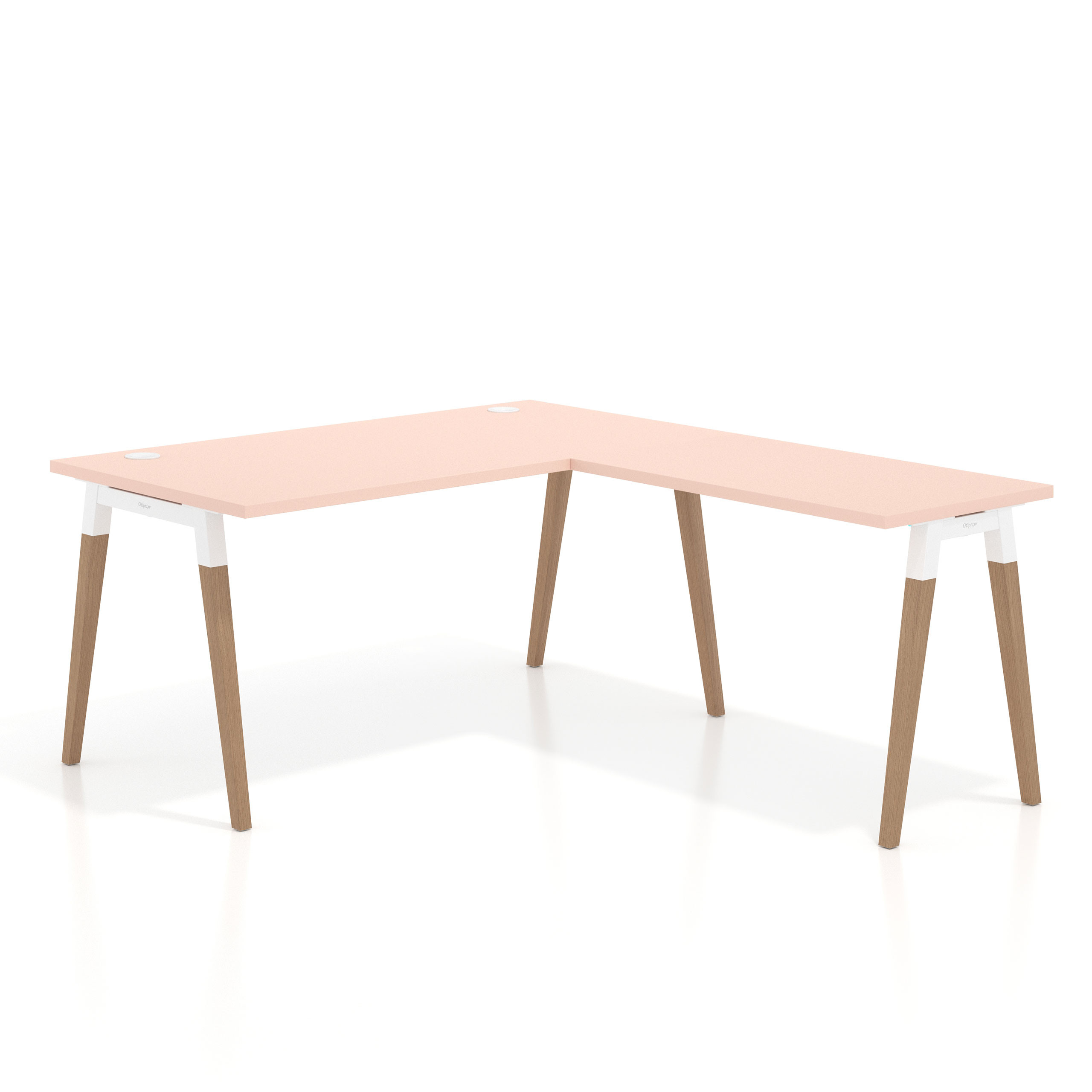 mesa en l 140x180 rosa nube arki mesa de oficina 80cm con ala recto 1