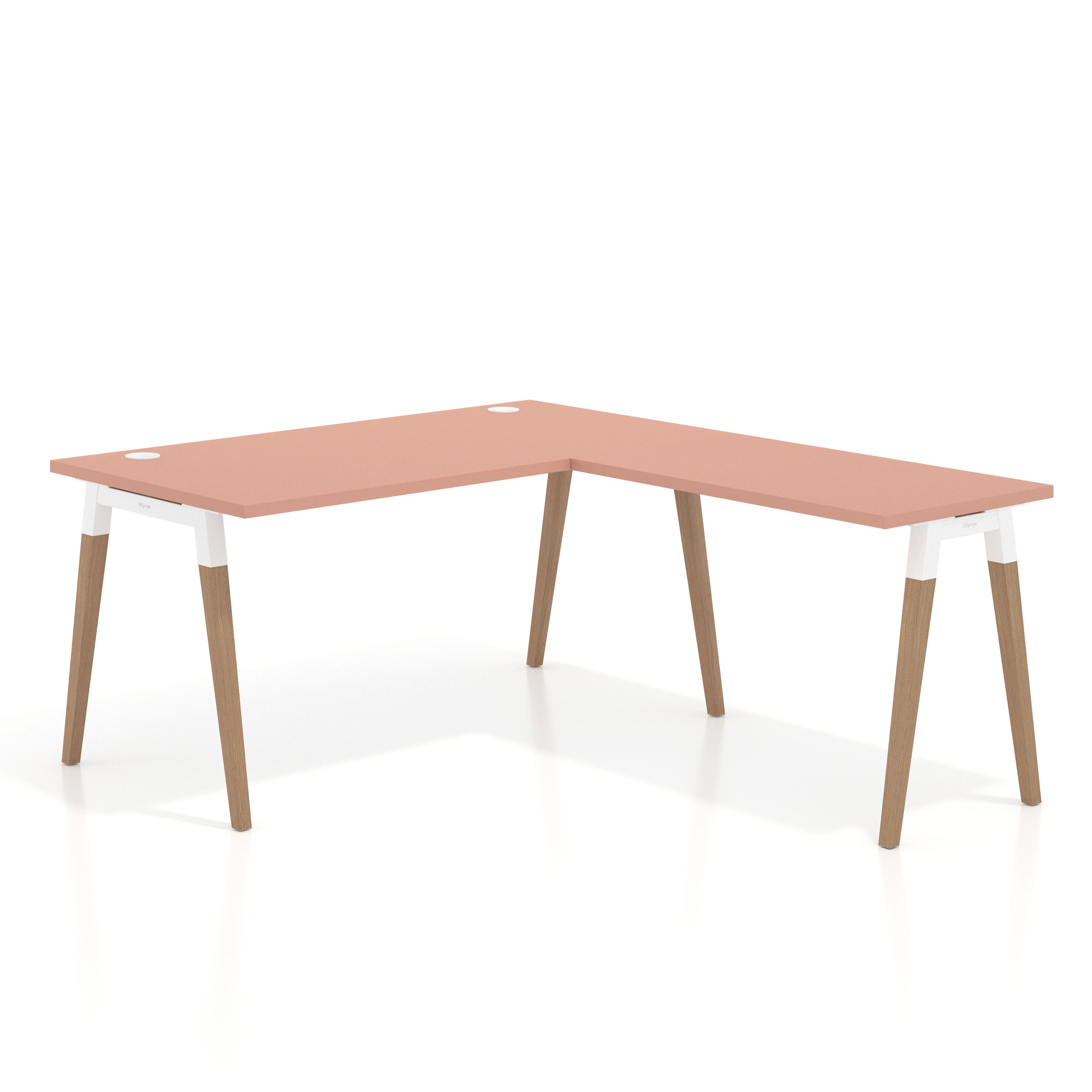 mesa en l 140x180 rosa talco arki mesa de oficina 80cm con ala recto 1