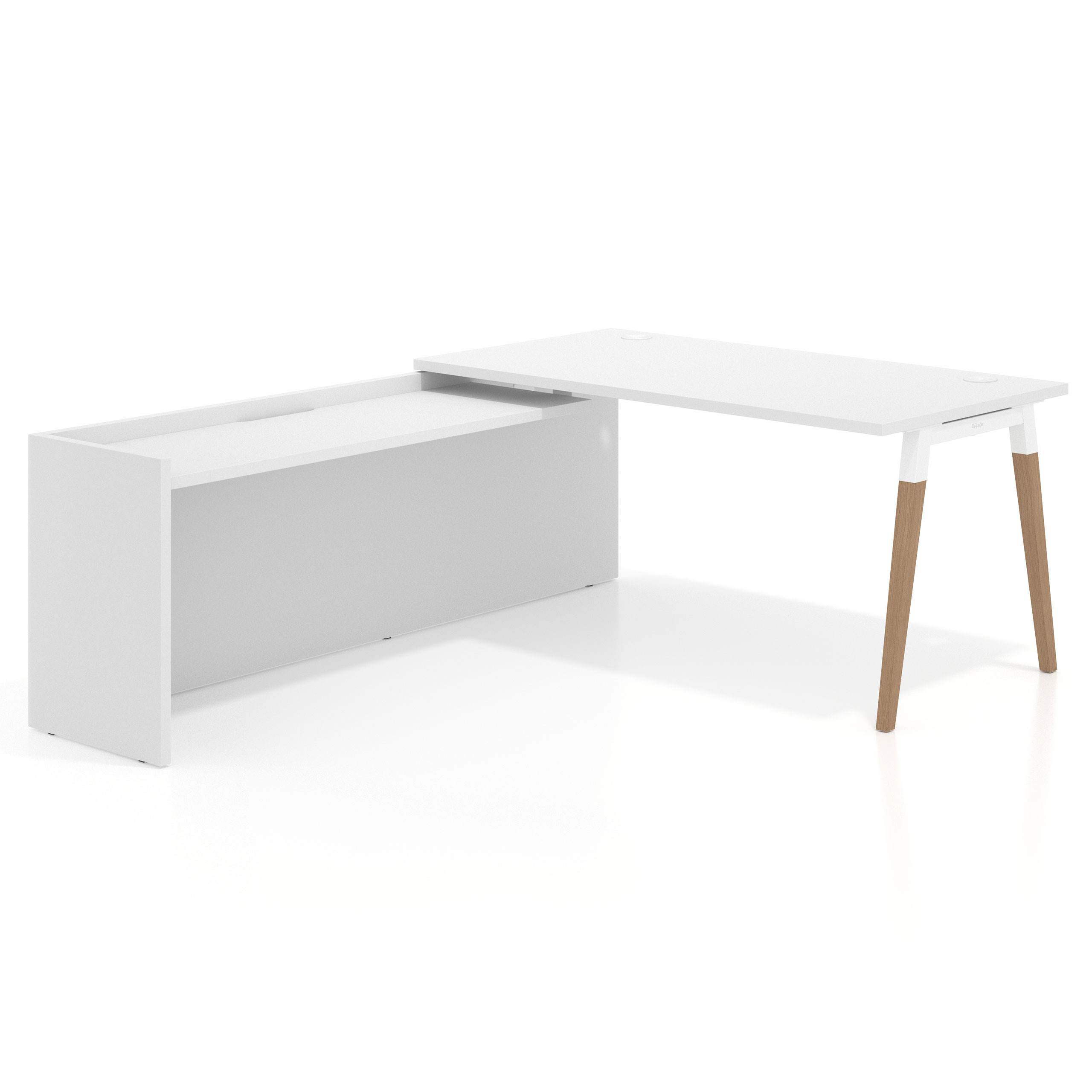 mesa en l 140x205 blanco mate arki mesa de oficina 80cm con ala larga work recto 1