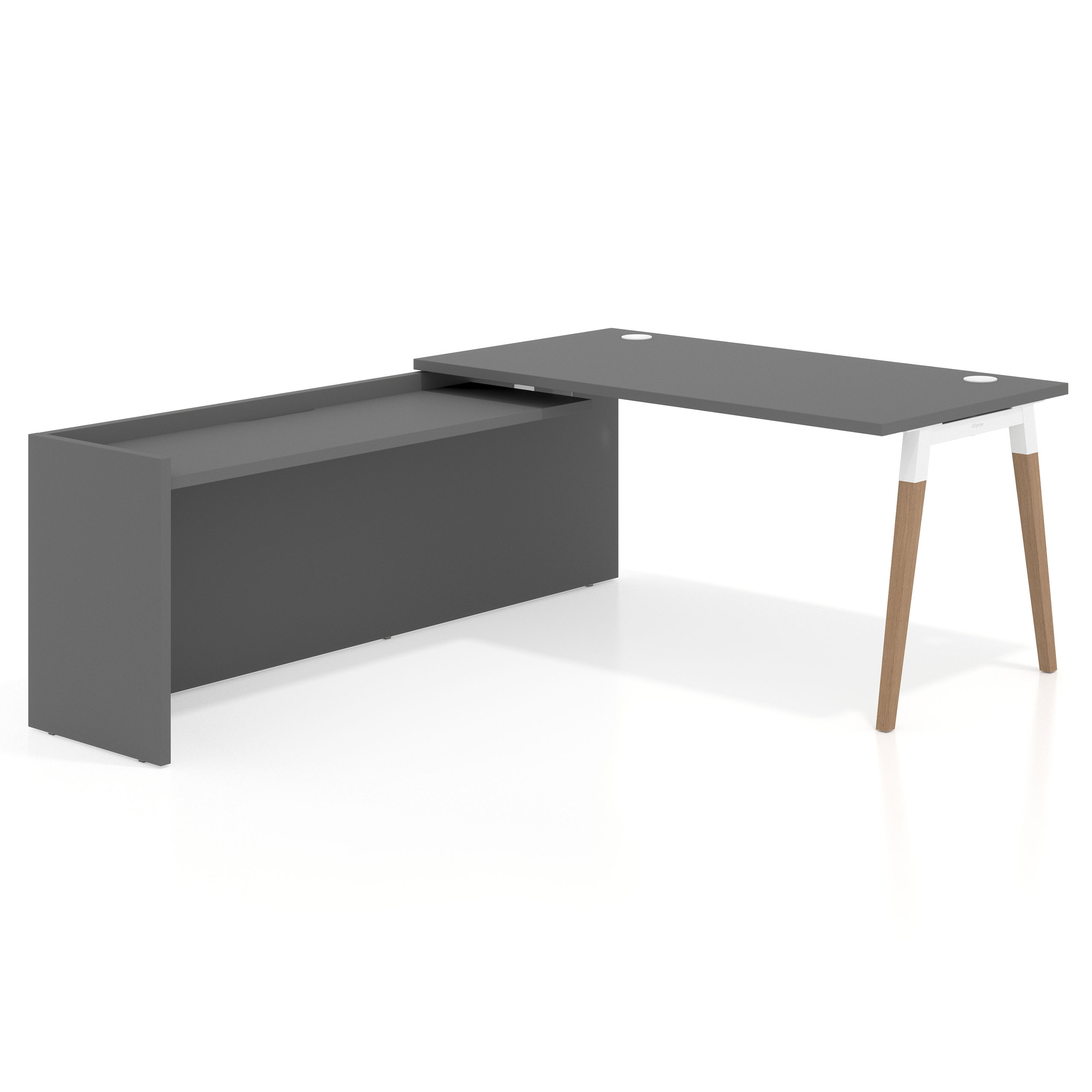 mesa en l 180x205 gris tormenta arki mesa de oficina 80cm con ala larga work recto 1