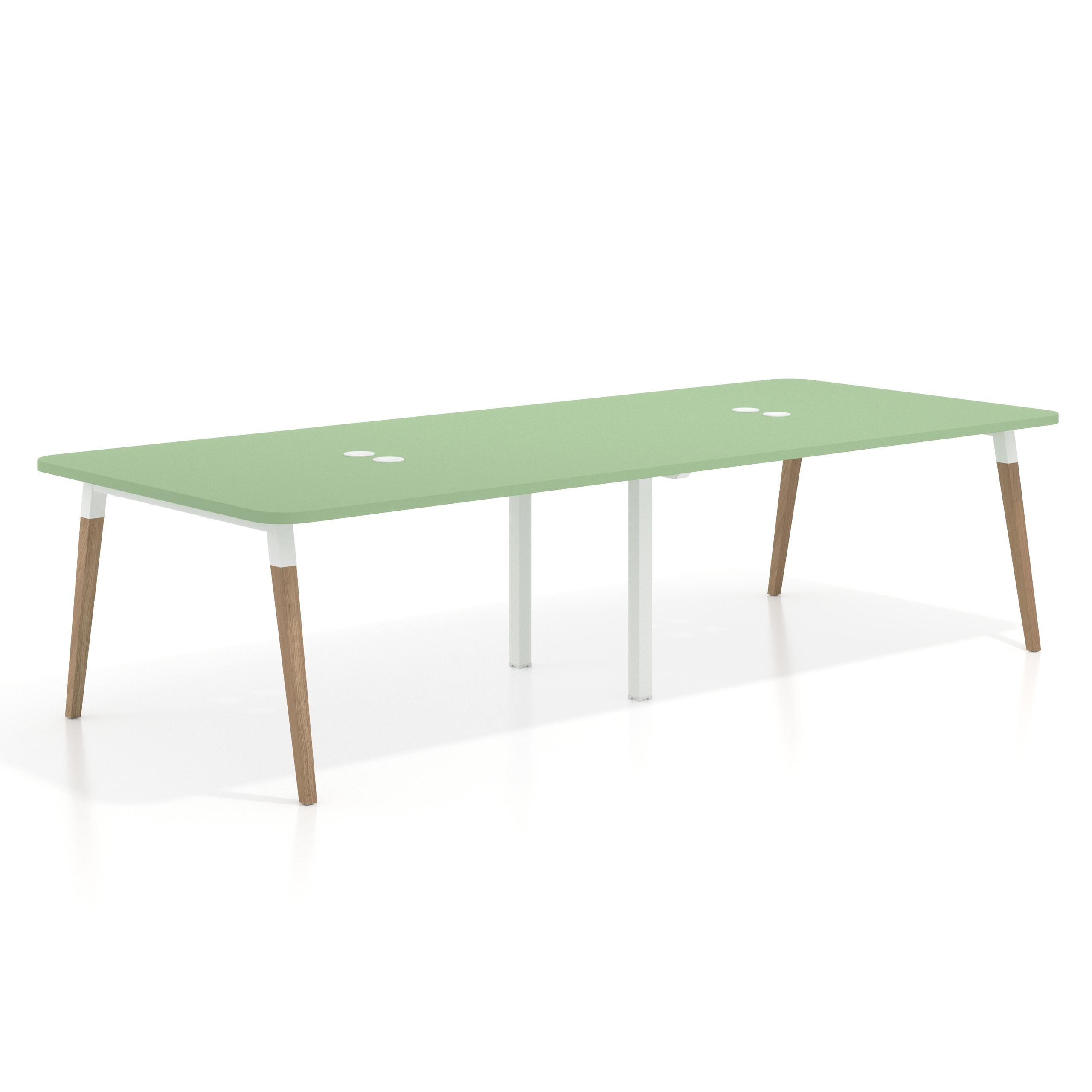 mesa reuniones 220x126 verde talco arki mesa coworking fondo 126cm curvo 1