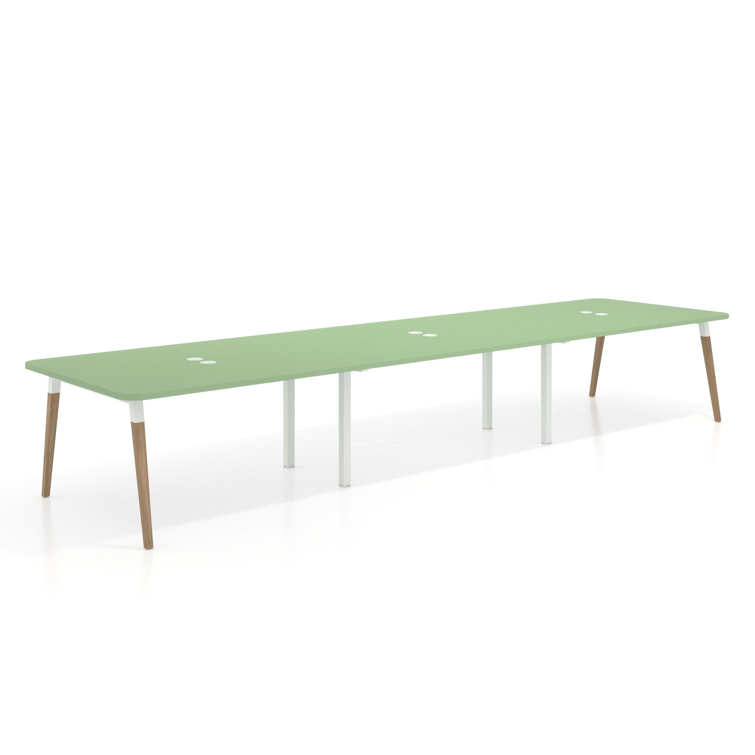 mesa reuniones 340x126 verde talco arki mesa coworking fondo 126cm curvo 1