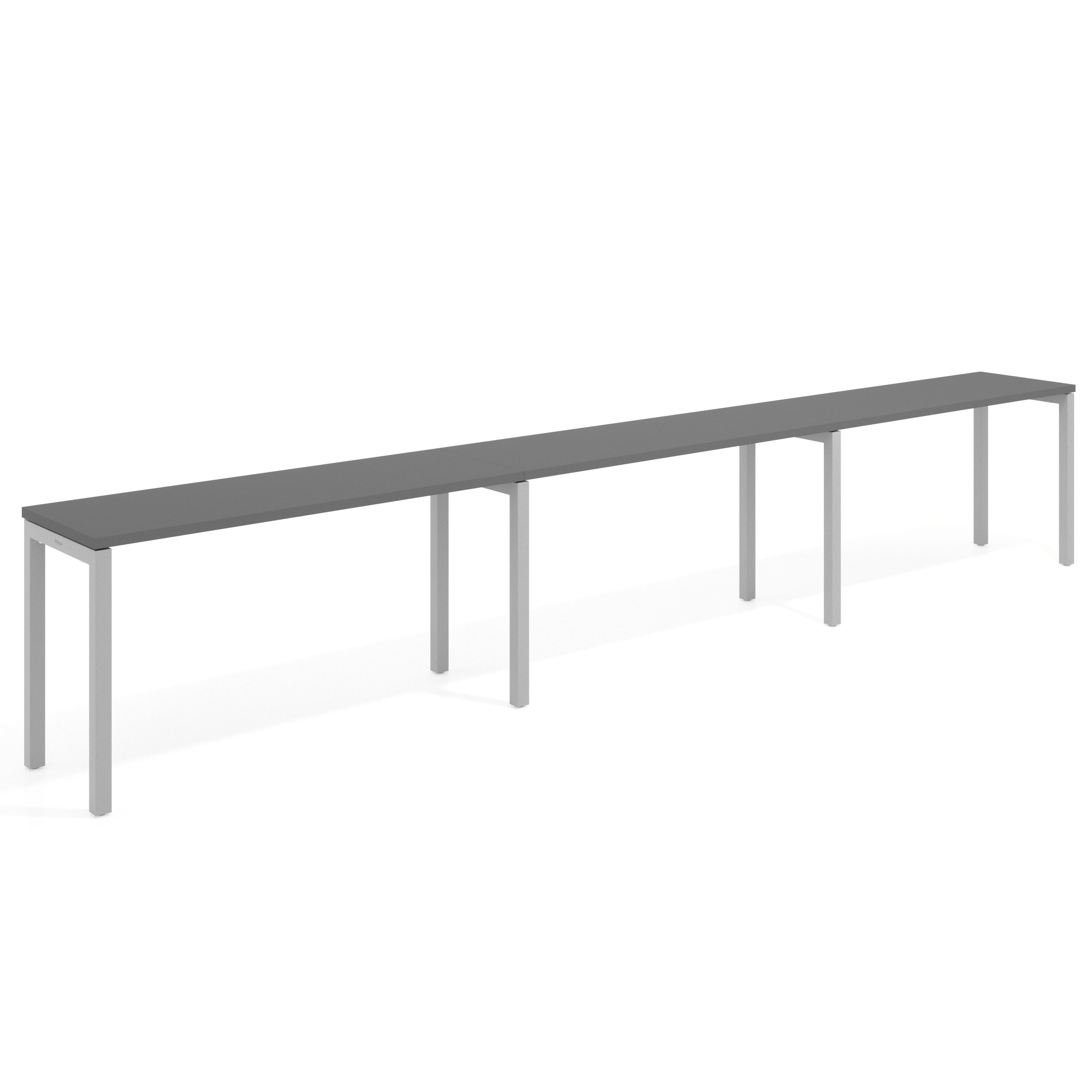 mesa multipuesto 204x50 gris tormenta kube mesa progresiva triple fondo 50cm recto 1
