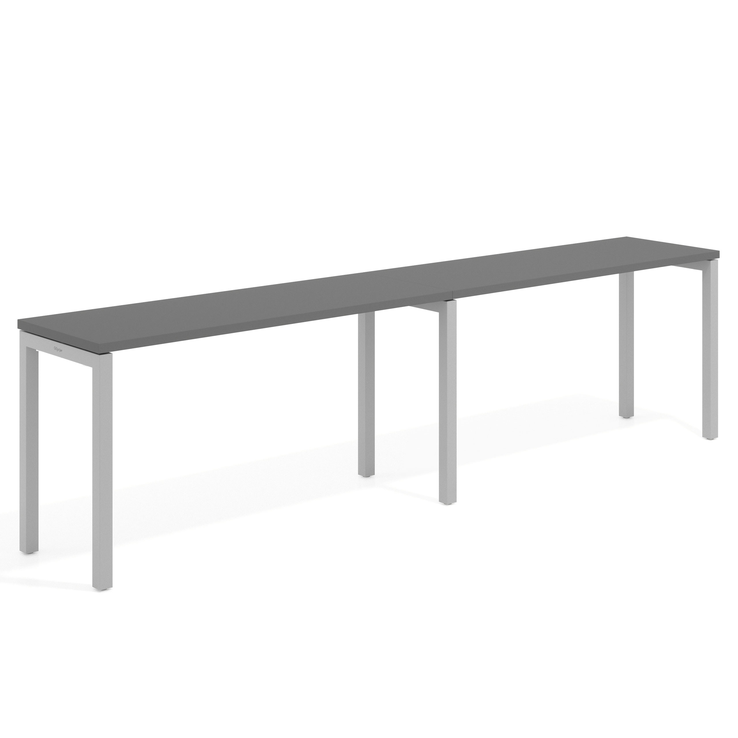 mesa multipuesto 200x50 gris tormenta kube mesa progresiva doble fondo 50cm recto 1