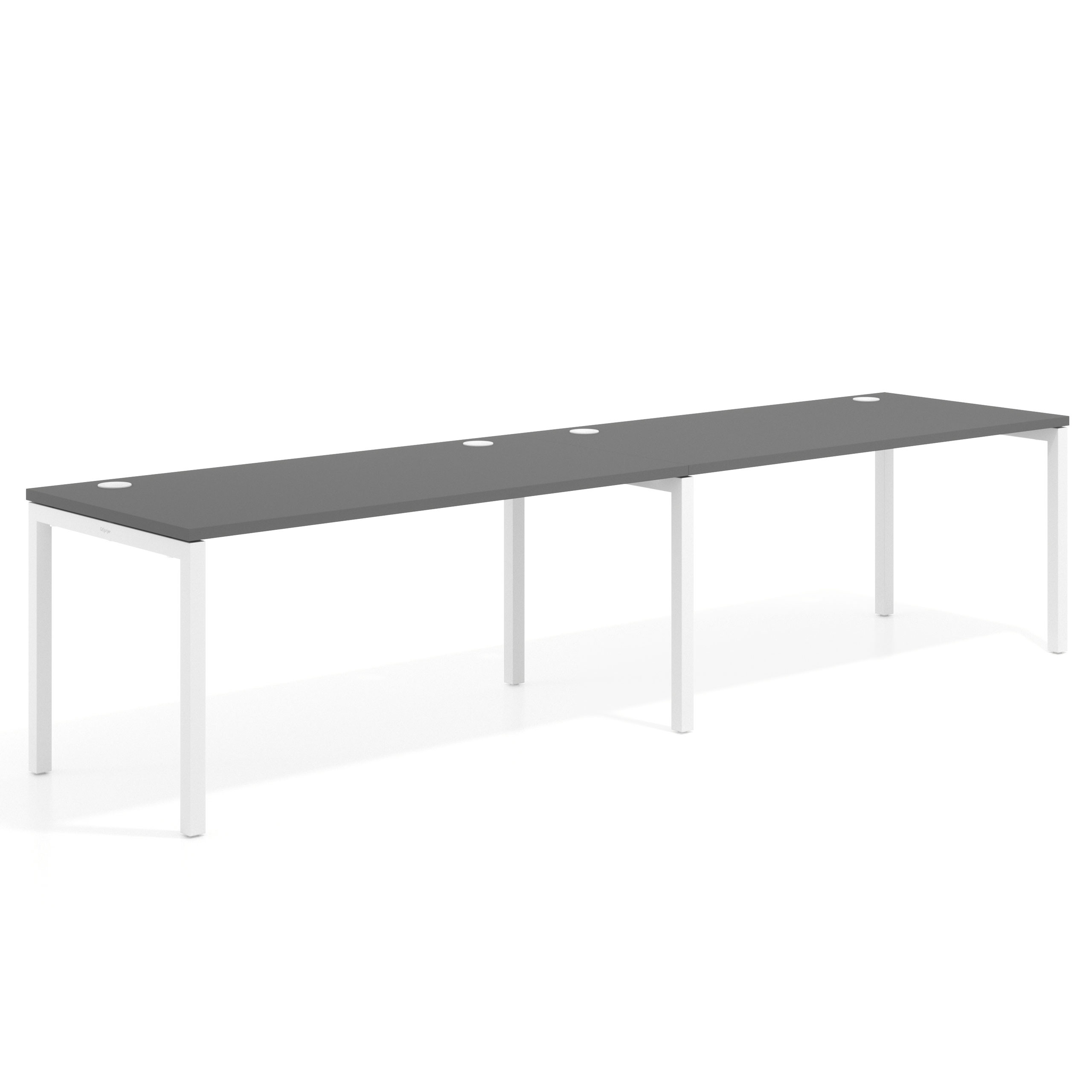 mesa multipuesto 200x80 gris tormenta kube mesa progresiva doble fondo 80cm recto 1