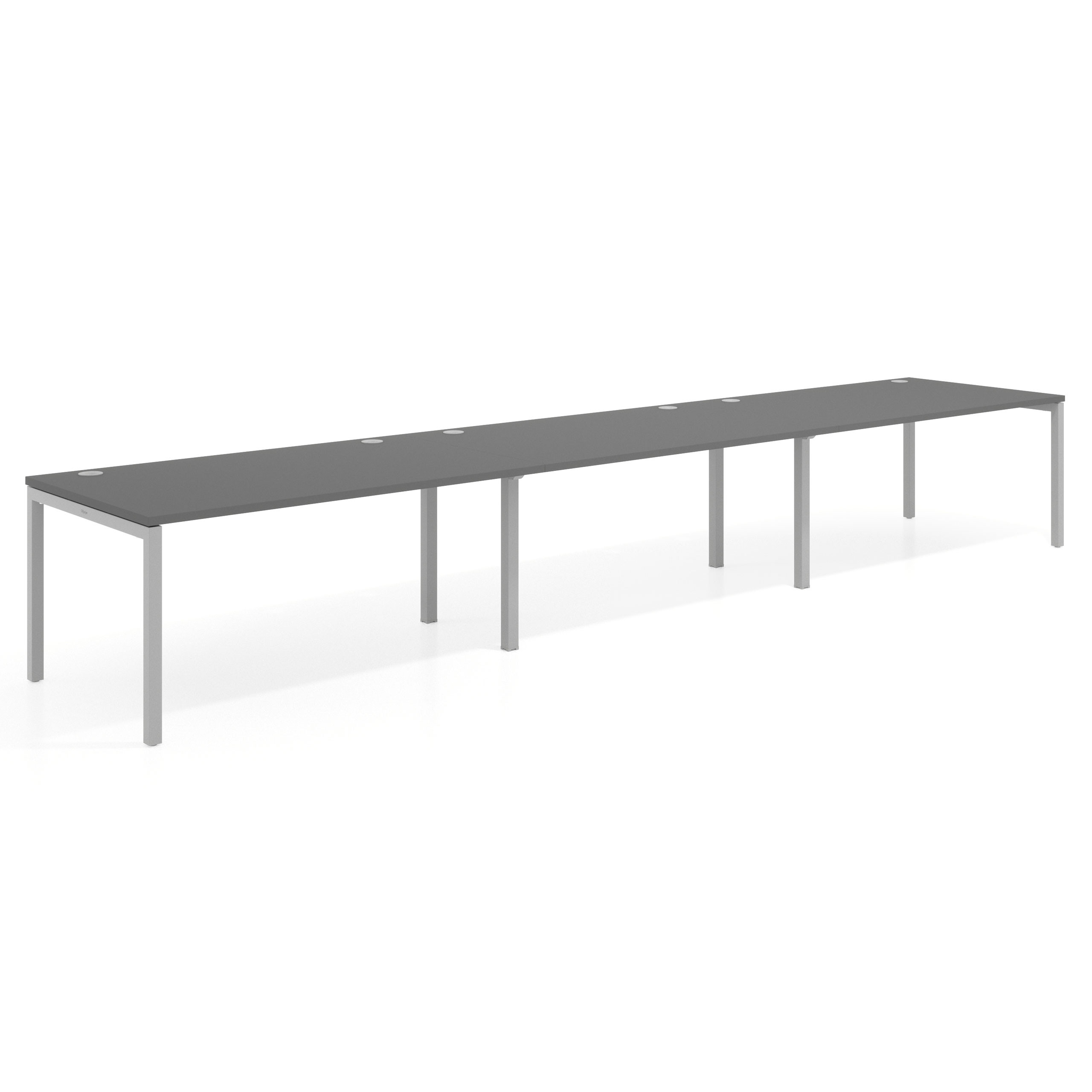 mesa multipuesto 420x100 gris tormenta kube mesa progresiva triple fondo 100cm recto 1