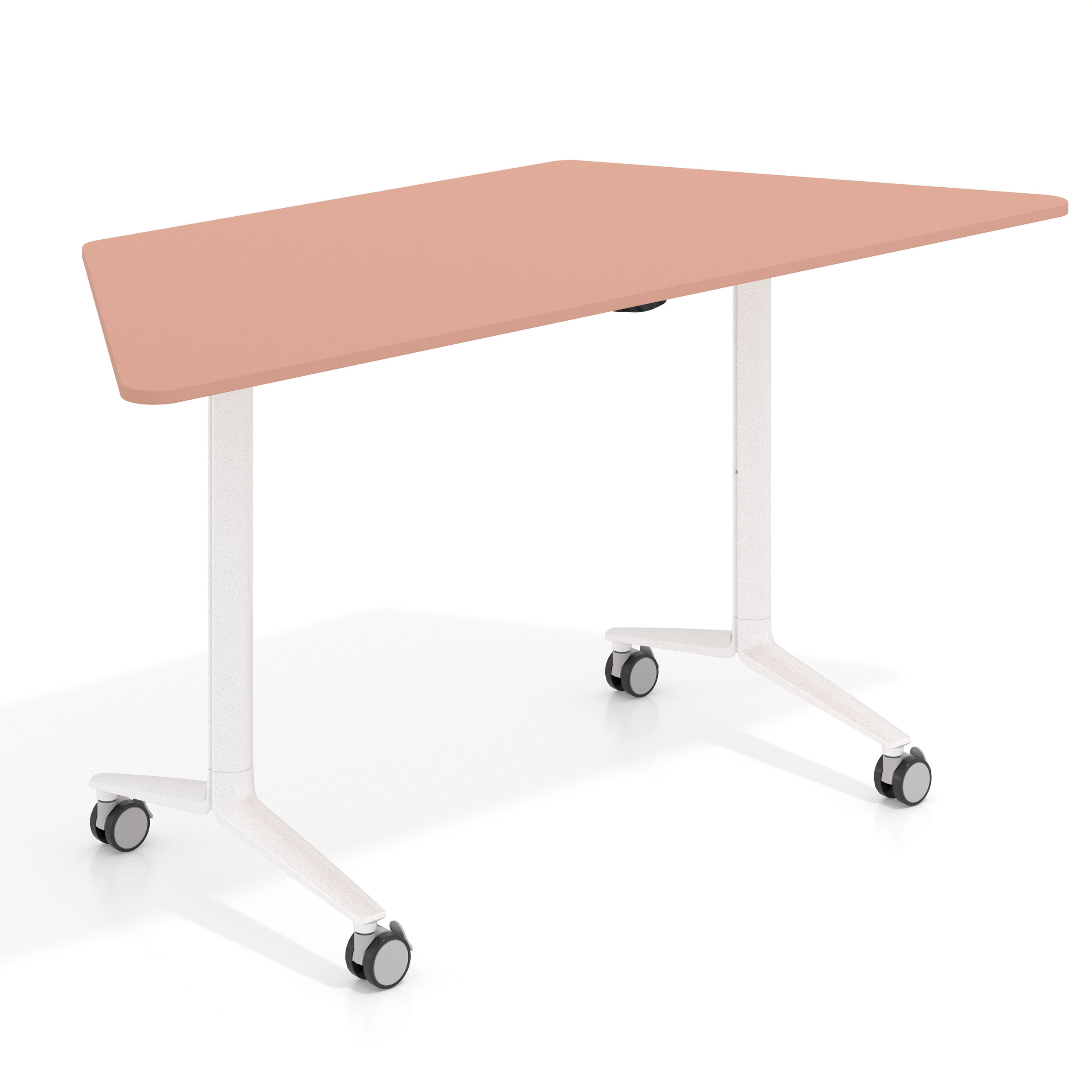 mesa de escritorio plegable 150x65 rosa talco pivot mesa plegable trapezoidal 1
