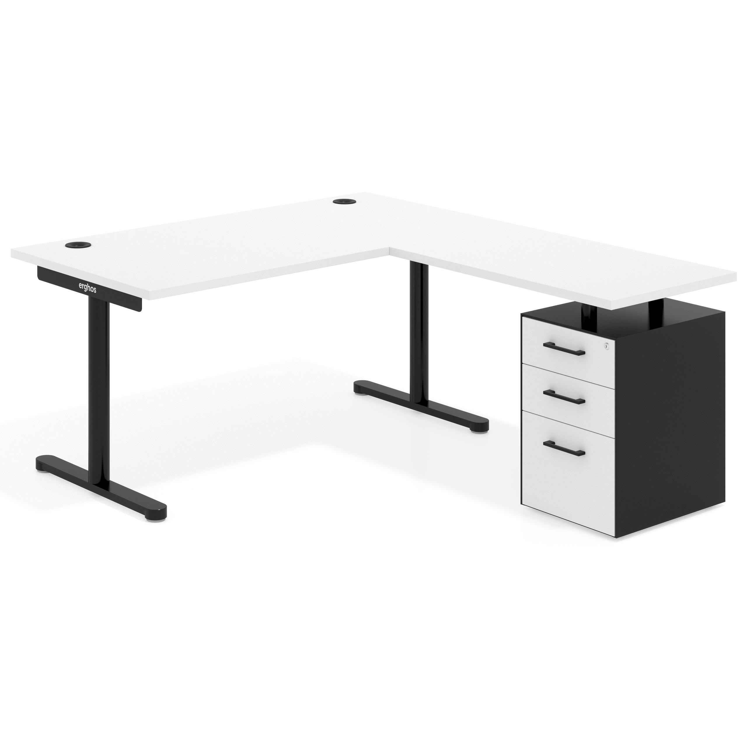 mesa en l 140x180 blanco mate tdesk mesa con ala pedestal melamina recto 1