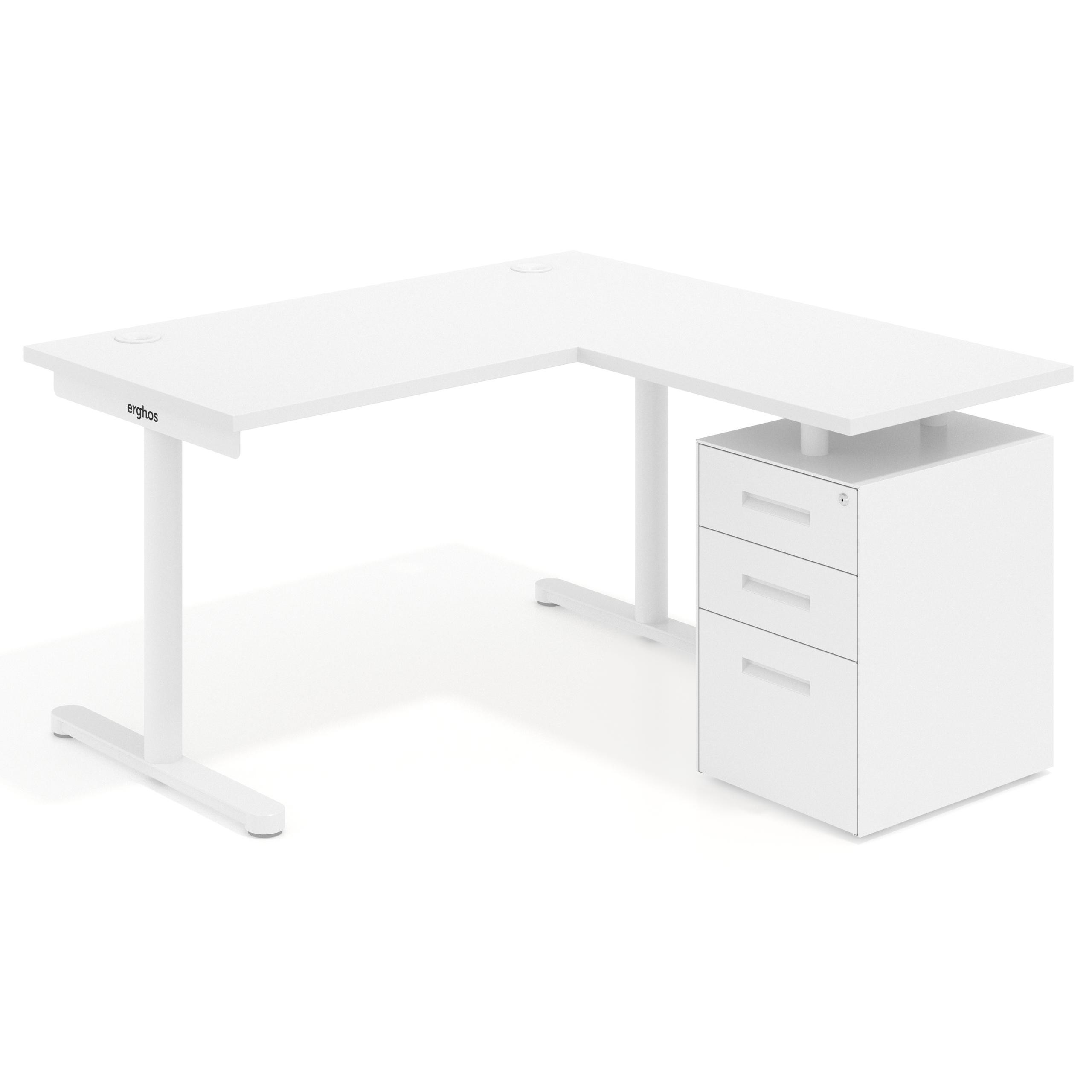 mesa en l 120x138 blanco mate tdesk mesa con ala corta pedestal metal recto 1