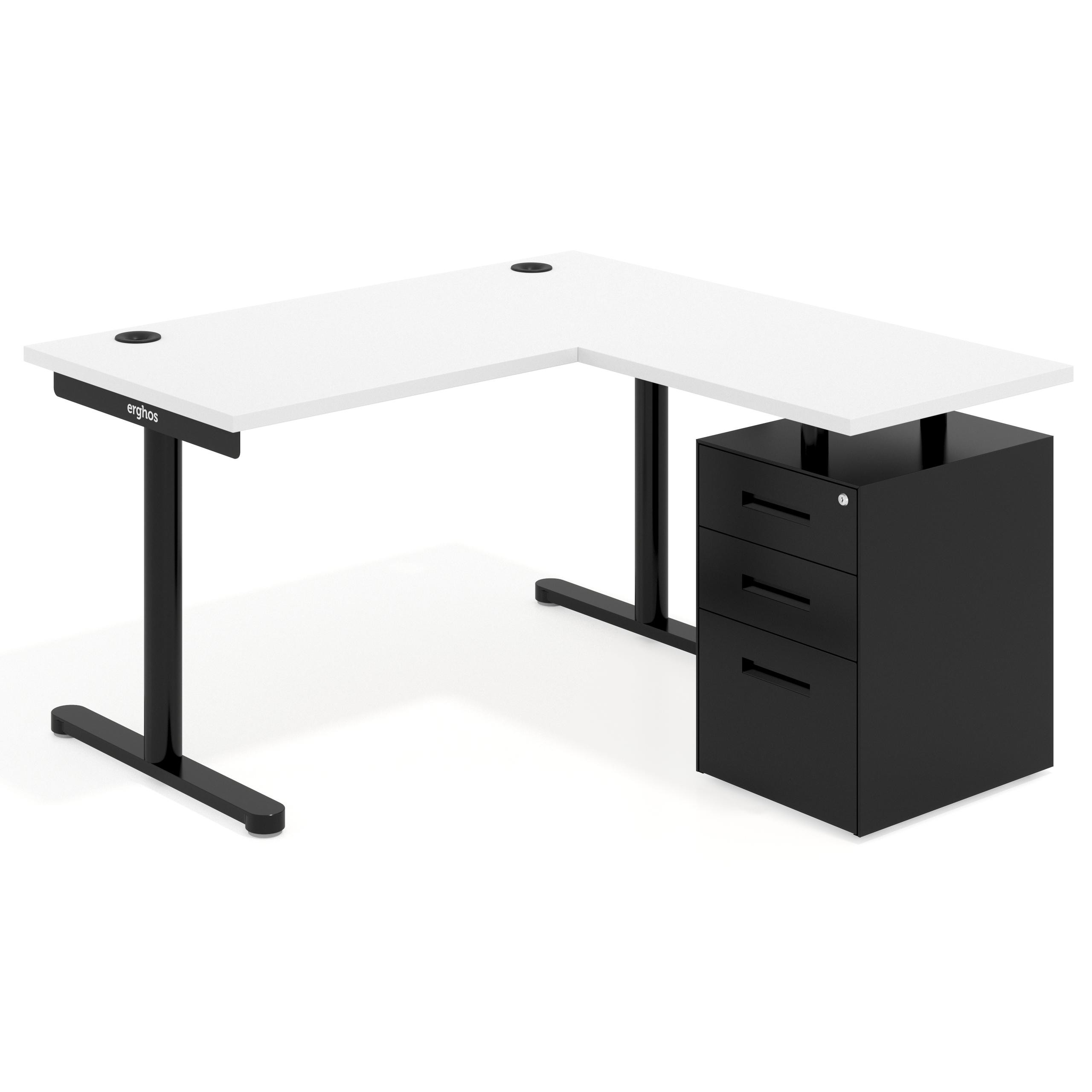 mesa en l 120x138 blanco mate tdesk mesa con ala corta pedestal metal recto 1