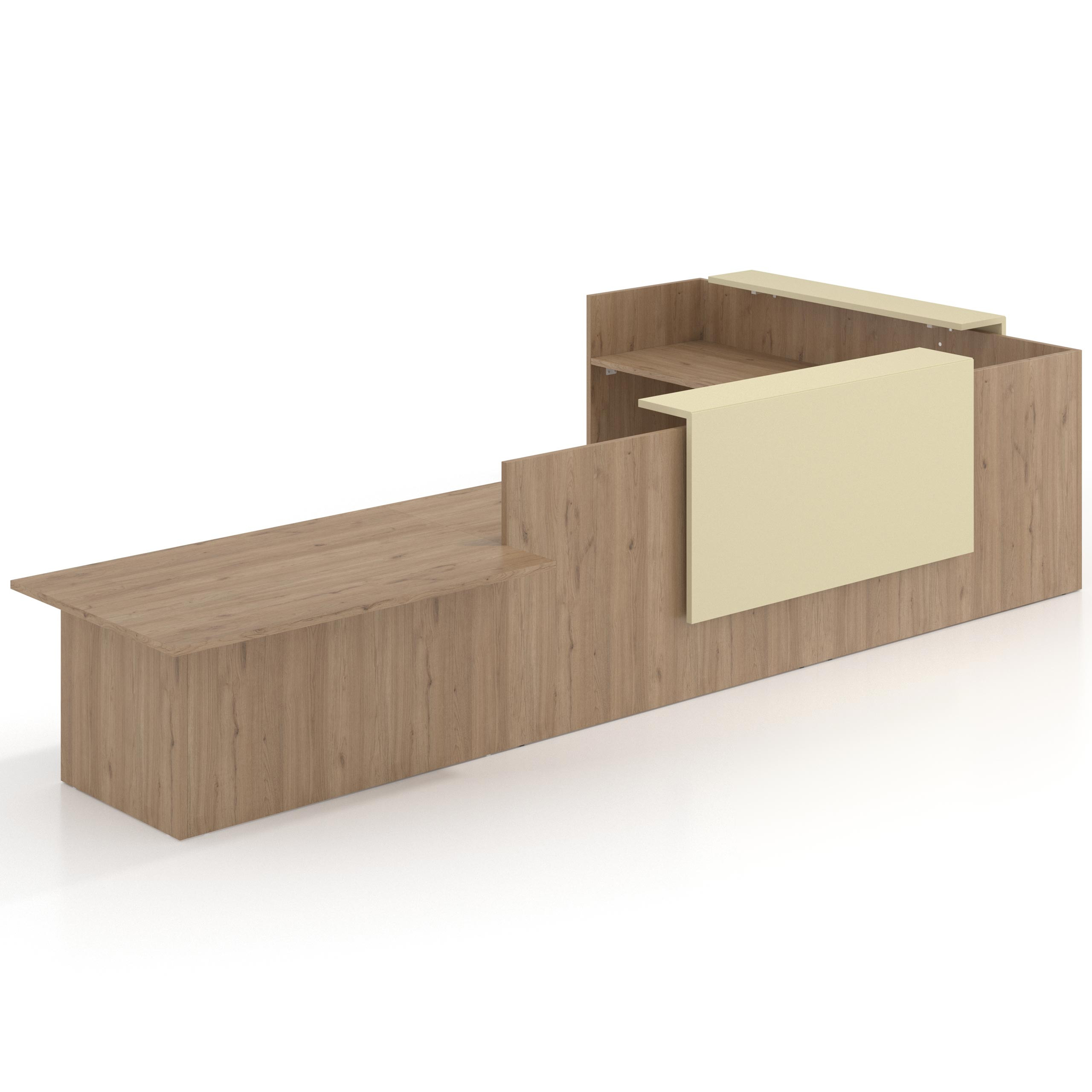 mostrador de recepcion 238x320 naturale salvia welcome mostrador con rincon izquierdo y modulo de atencion 1