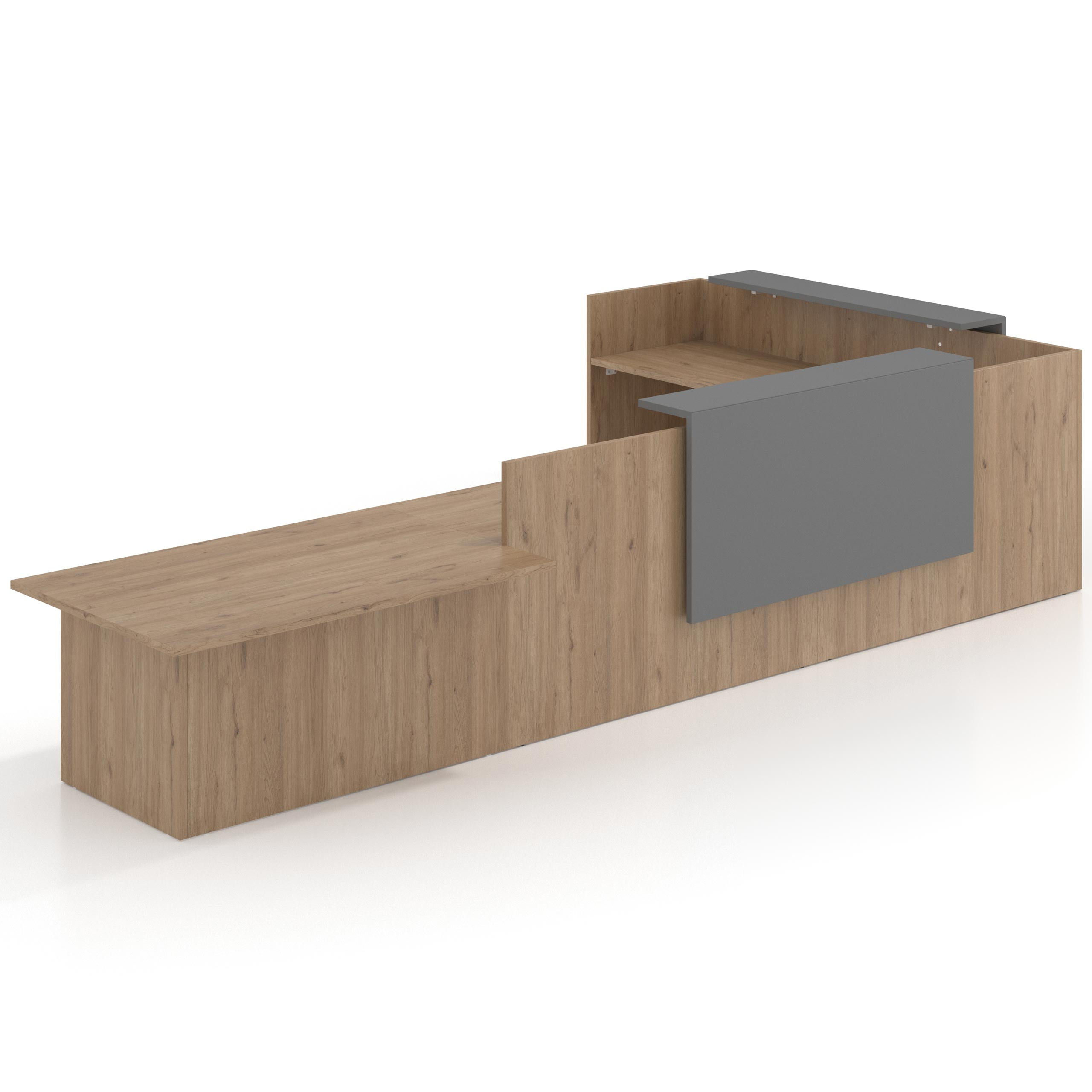 mostrador de recepcion 238x320 naturale gris tormenta welcome mostrador con rincon izquierdo y modulo de atencion 1