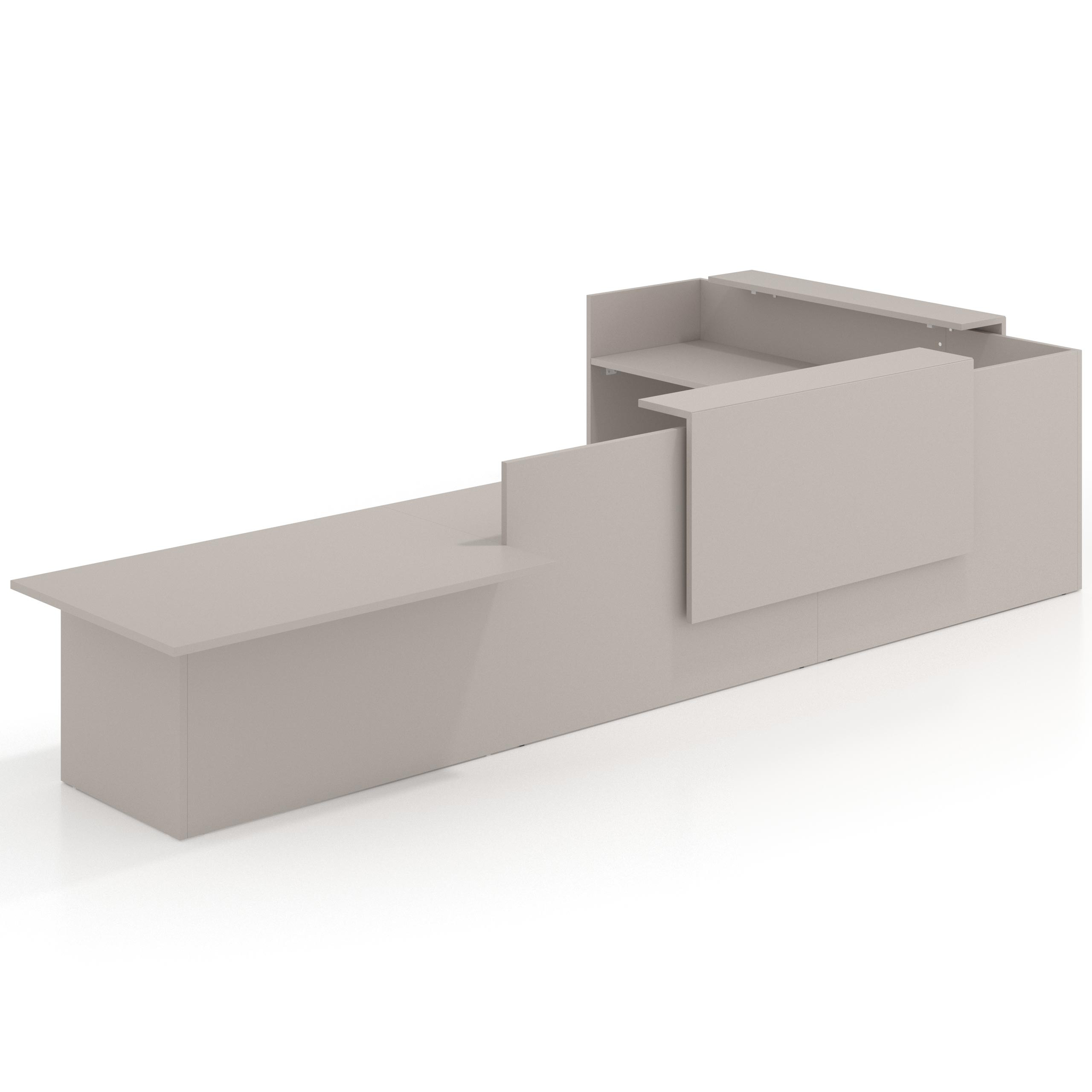 mostrador de recepcion 238x320 gris coco welcome mostrador con rincon izquierdo y modulo de atencion 1