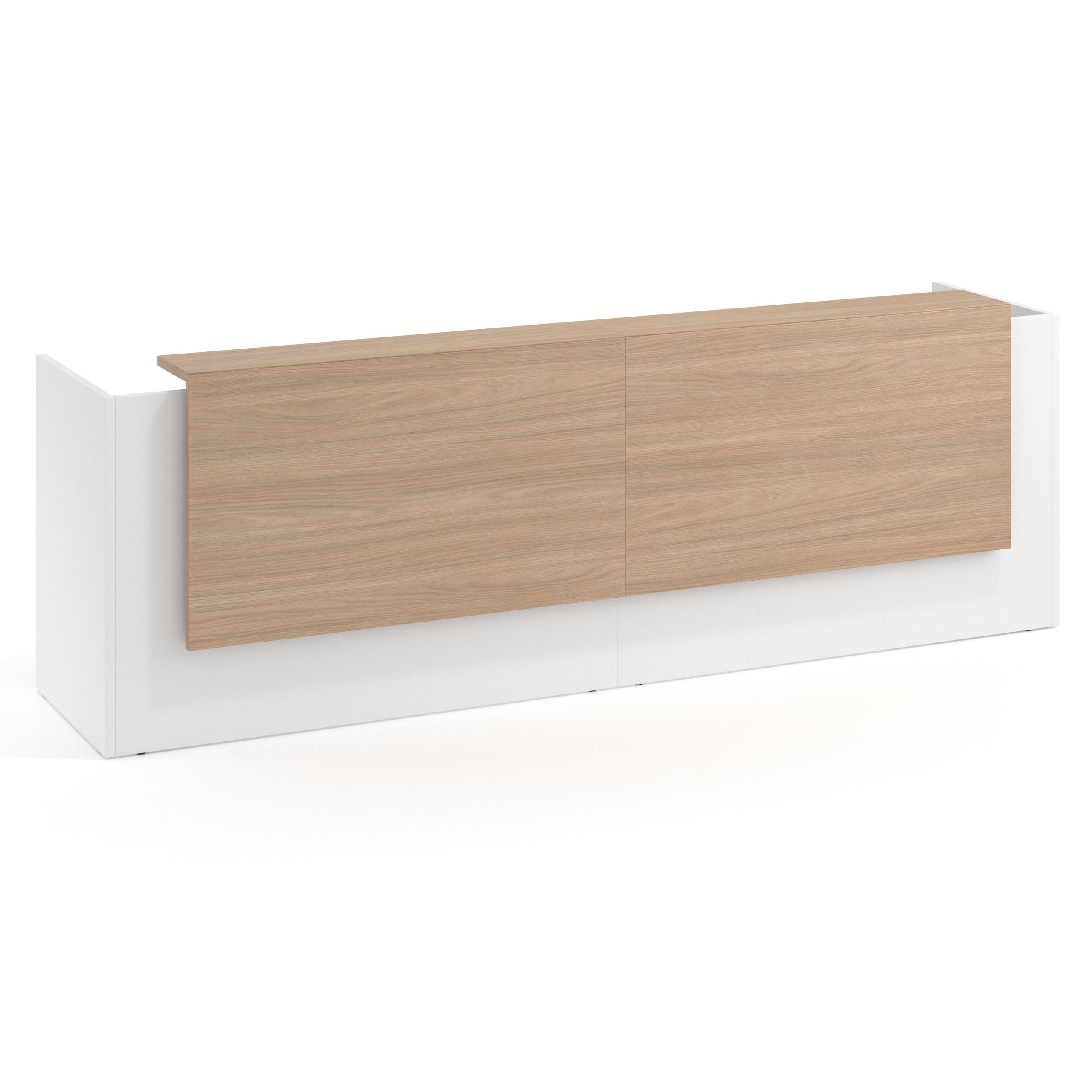 mostrador de recepcion 326x75 blanco mate siroco welcome mostrador doble con doble encimera larga 1