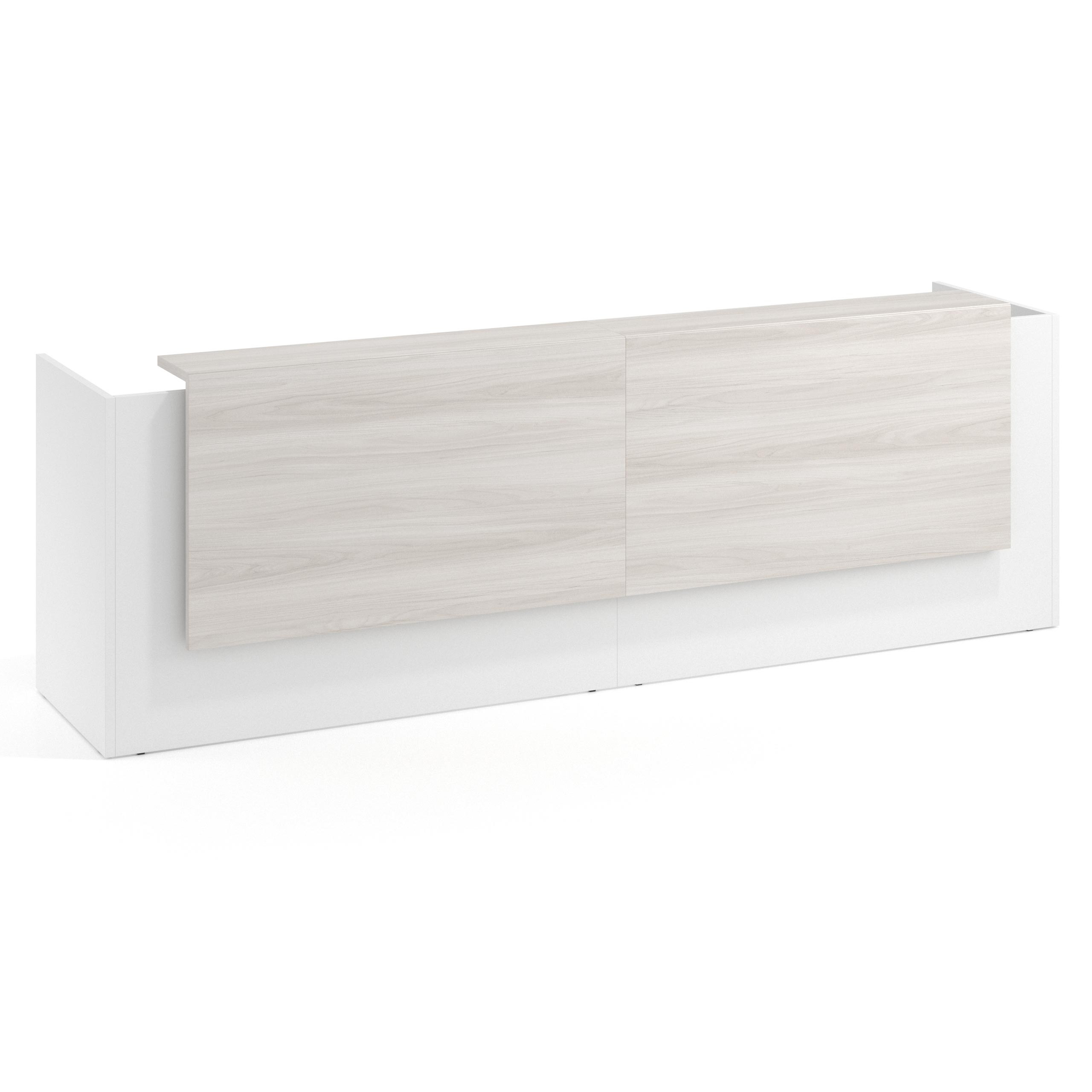 mostrador de recepcion 246x75 blanco mate california welcome mostrador doble con doble encimera larga 1
