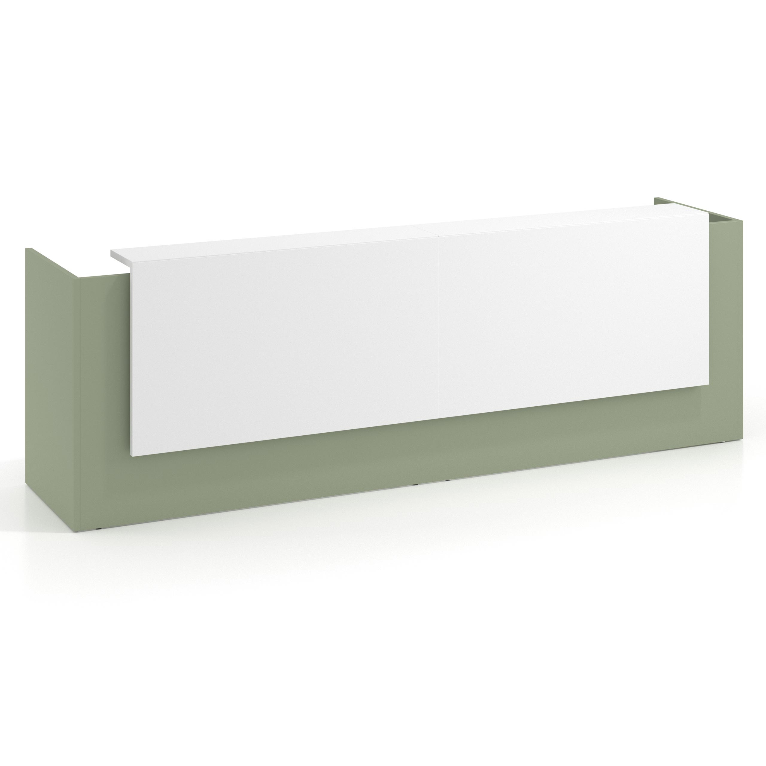 mostrador de recepcion 246x75 sauce blanco mate welcome mostrador doble con doble encimera larga 1