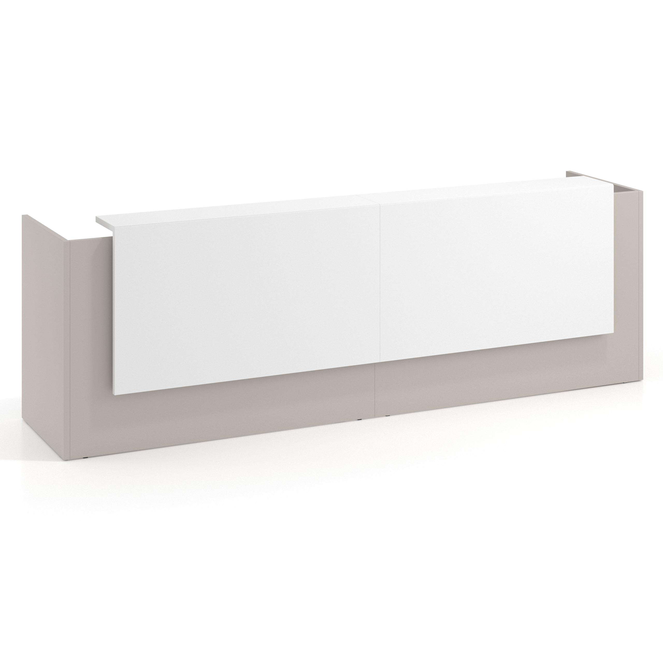 mostrador de recepcion 286x75 gris coco blanco mate welcome mostrador doble con doble encimera larga 1