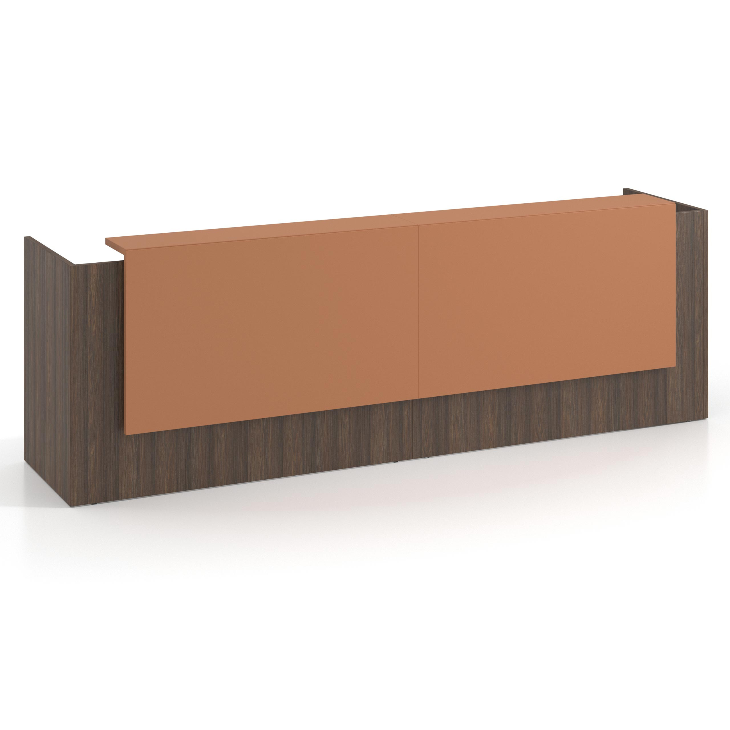 mostrador de recepcion 246x75 mistral terracota welcome mostrador doble con doble encimera larga 1