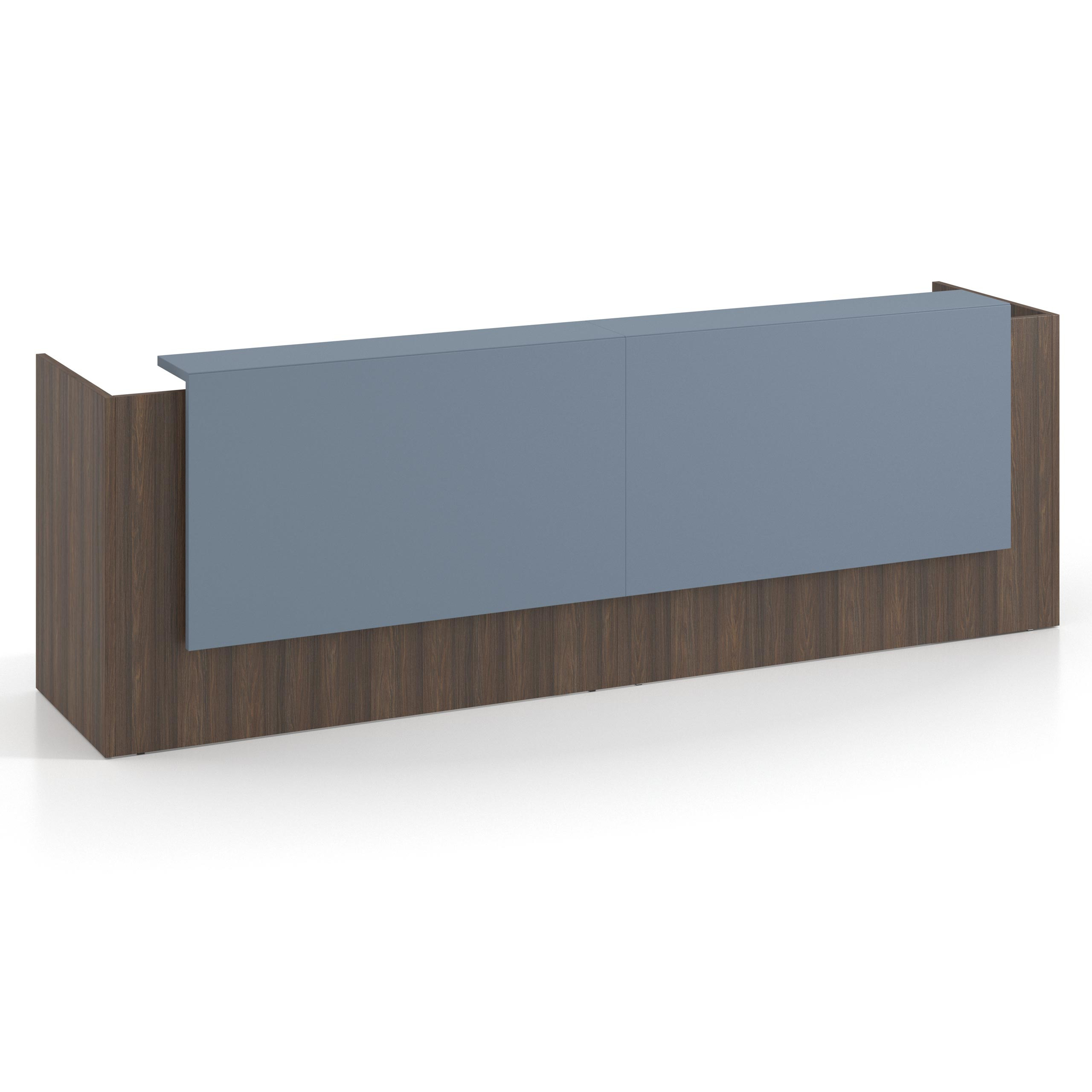 mostrador de recepcion 246x75 mistral azul talco welcome mostrador doble con doble encimera larga 1