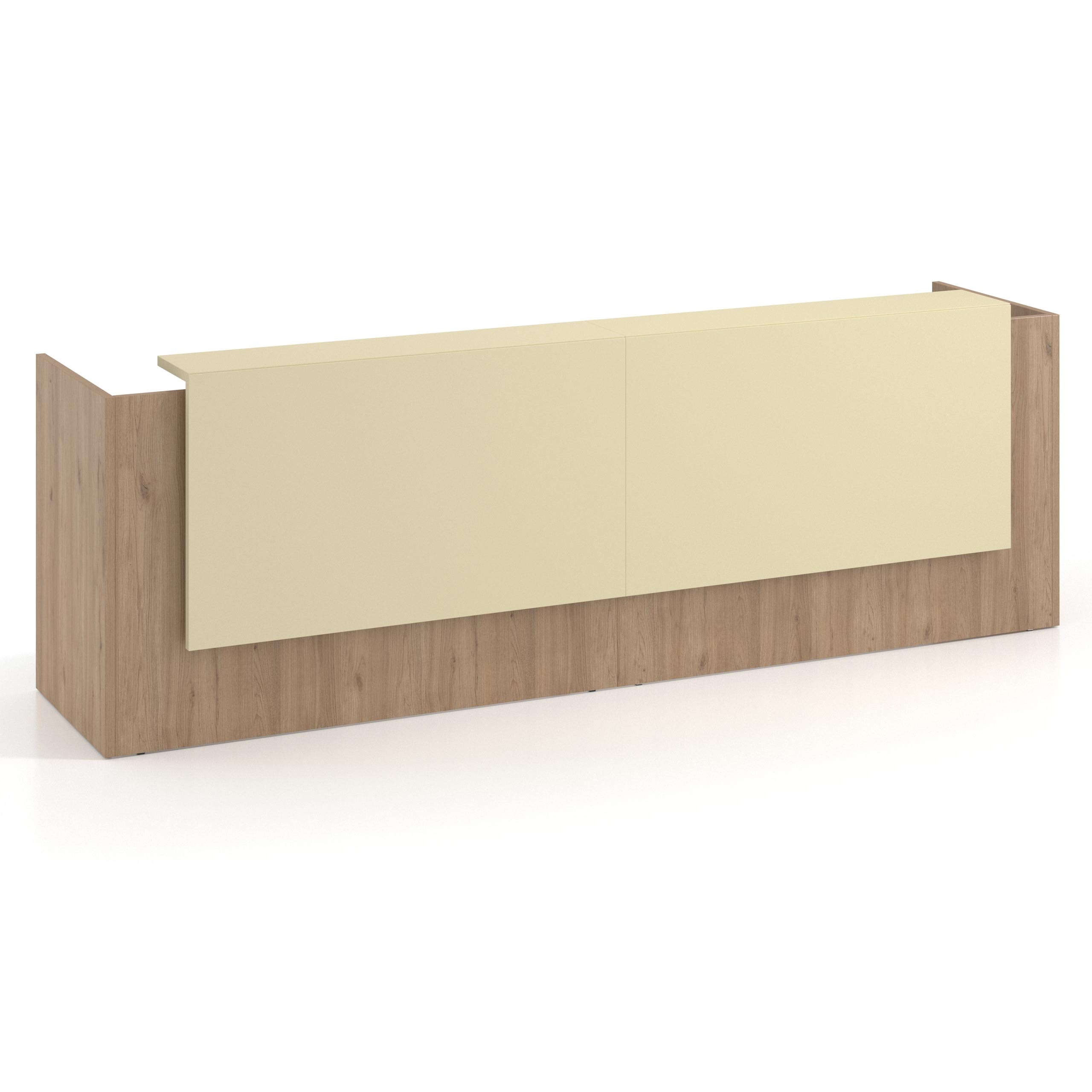mostrador de recepcion 246x75 naturale salvia welcome mostrador doble con doble encimera larga 1