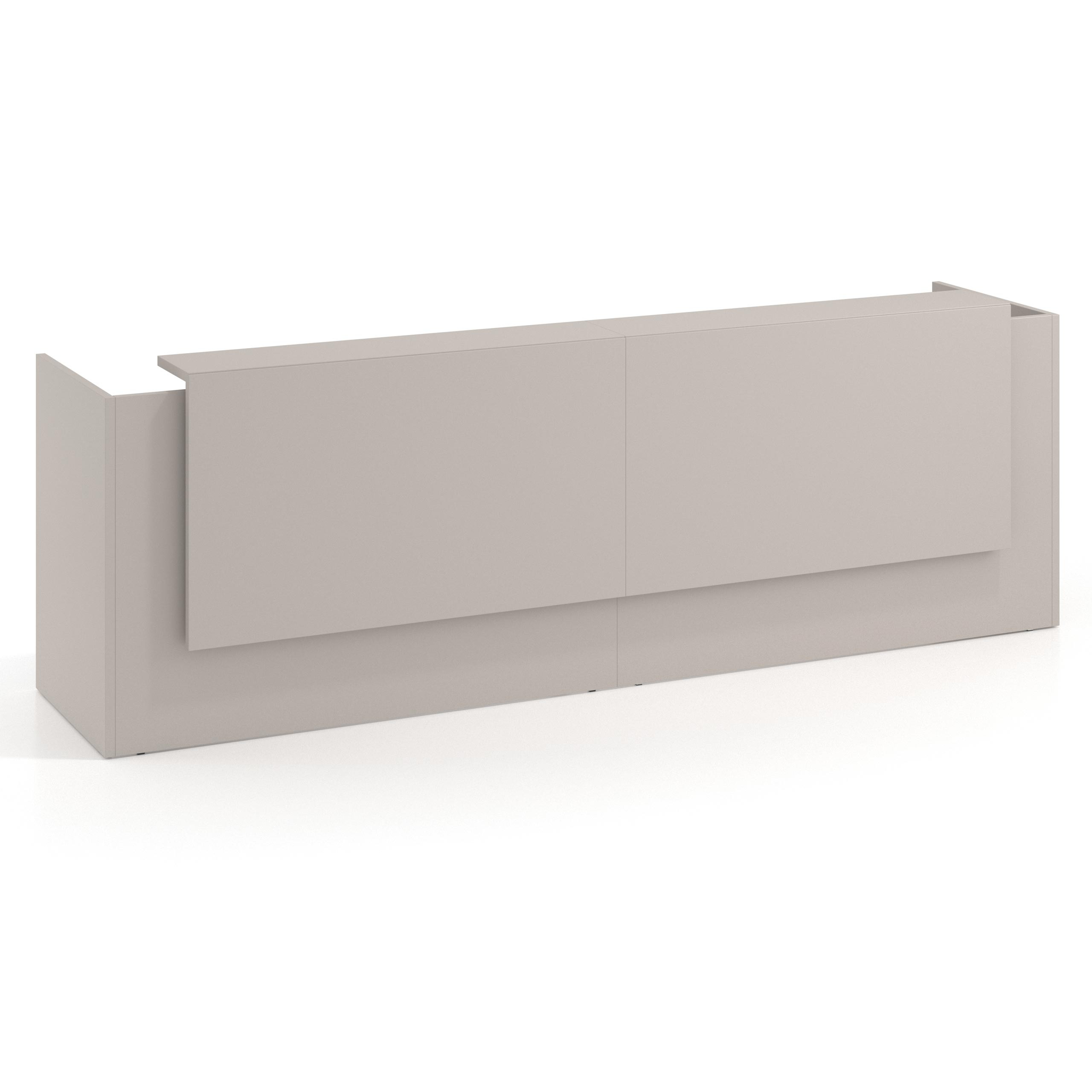 mostrador de recepcion 246x75 gris coco welcome mostrador doble con doble encimera larga 1