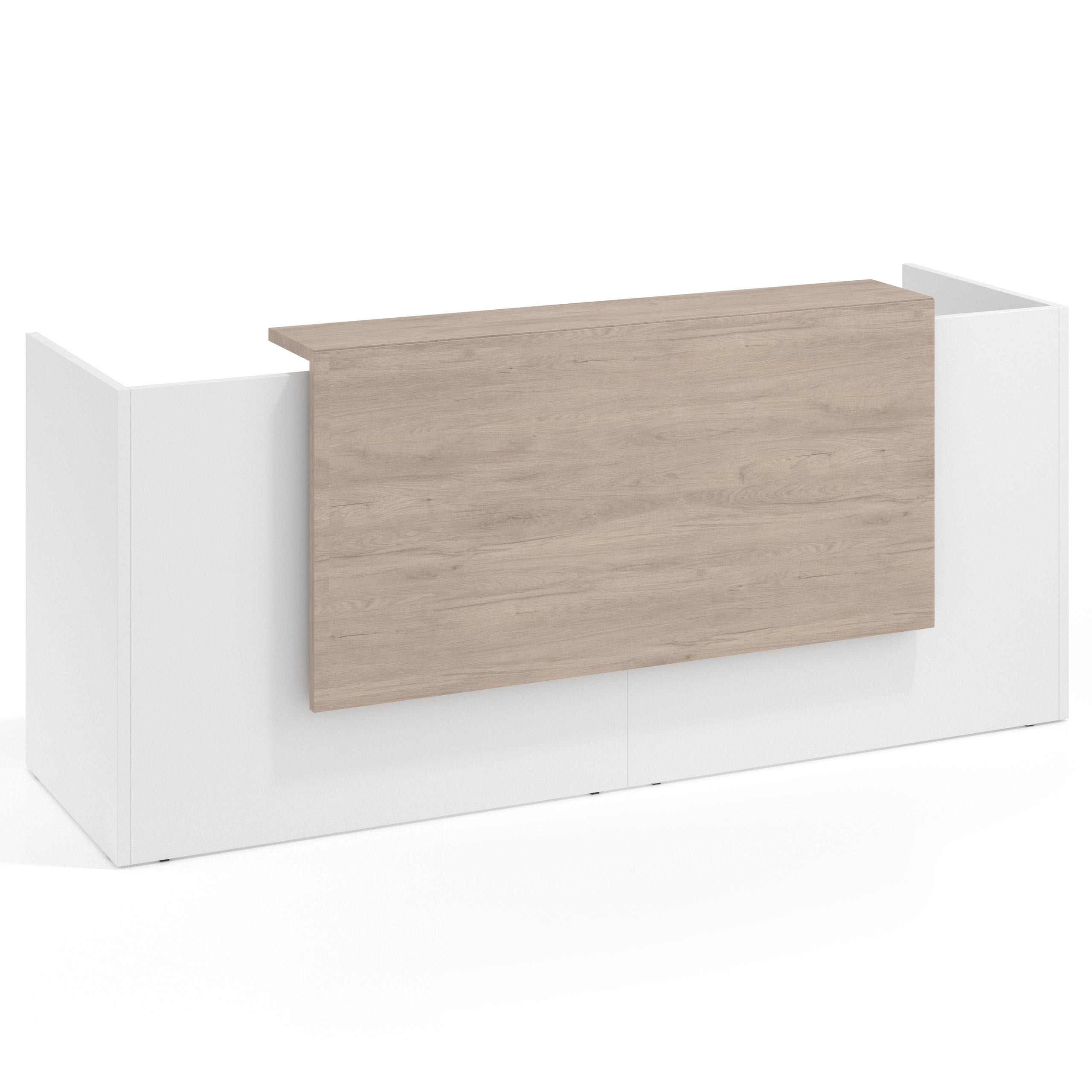 mostrador de recepcion 246x75 blanco mate sahara welcome mostrador doble con encimera larga 1