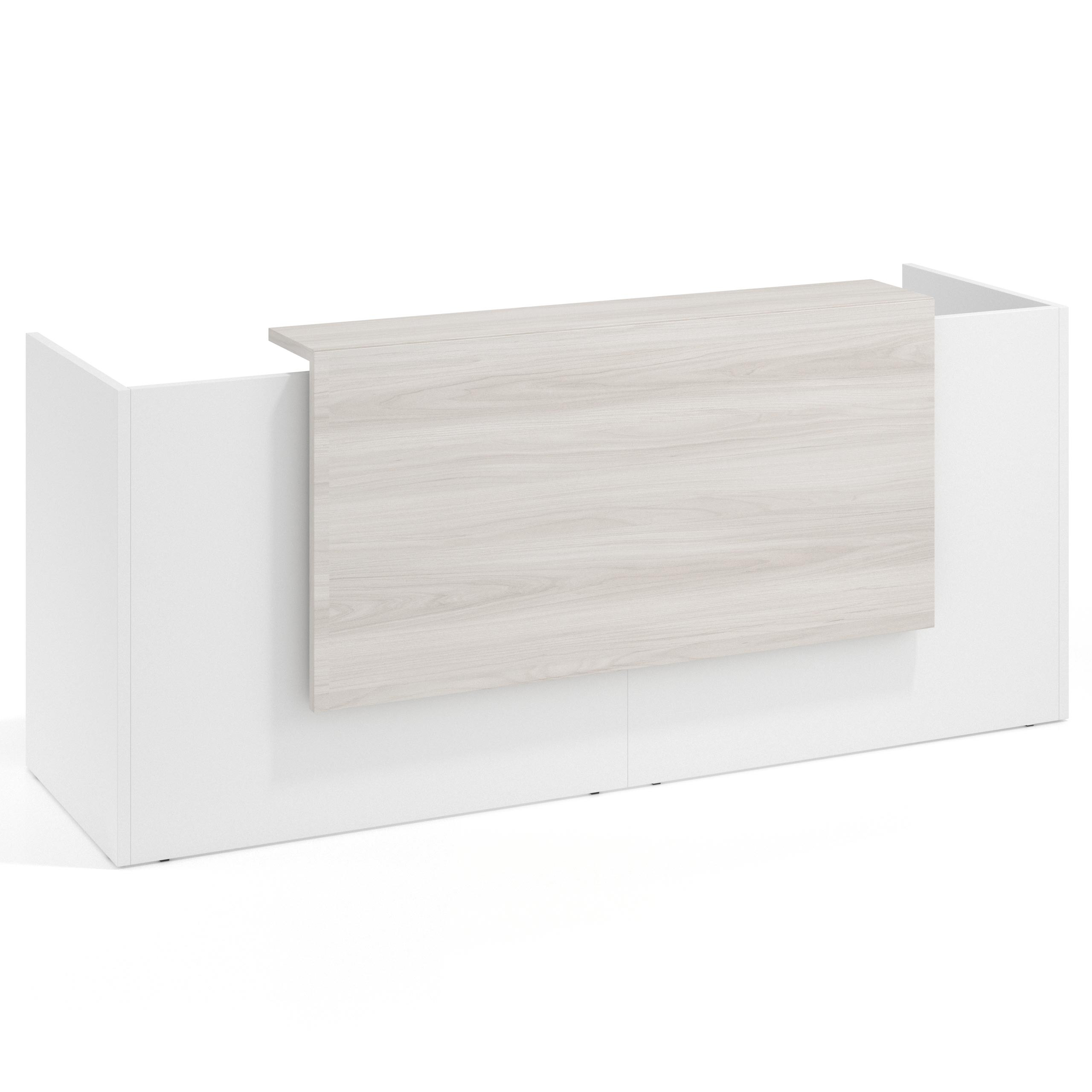 mostrador de recepcion 200x75 blanco mate california welcome mostrador doble con encimera larga 1