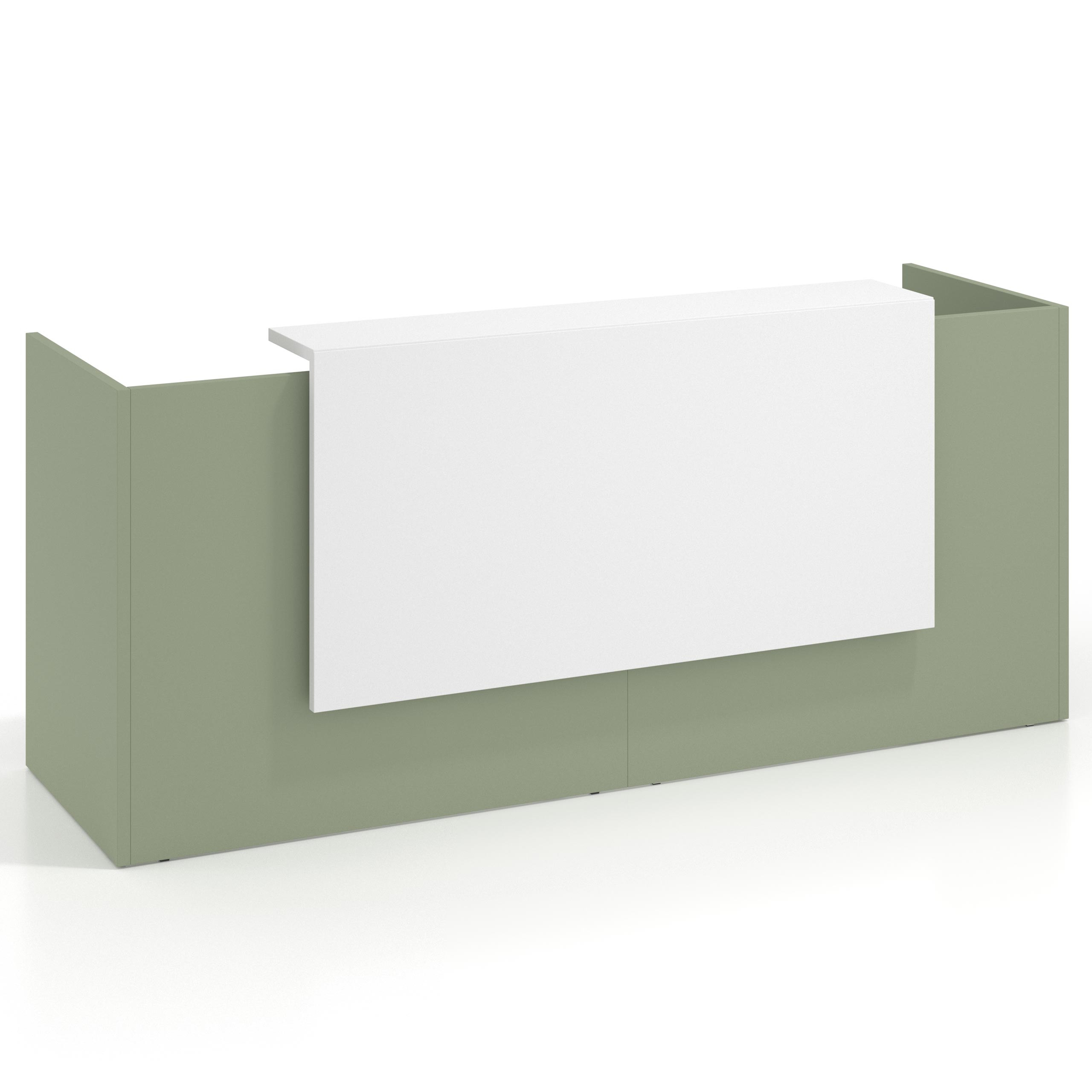 mostrador de recepcion 200x75 sauce blanco mate welcome mostrador doble con encimera larga 1