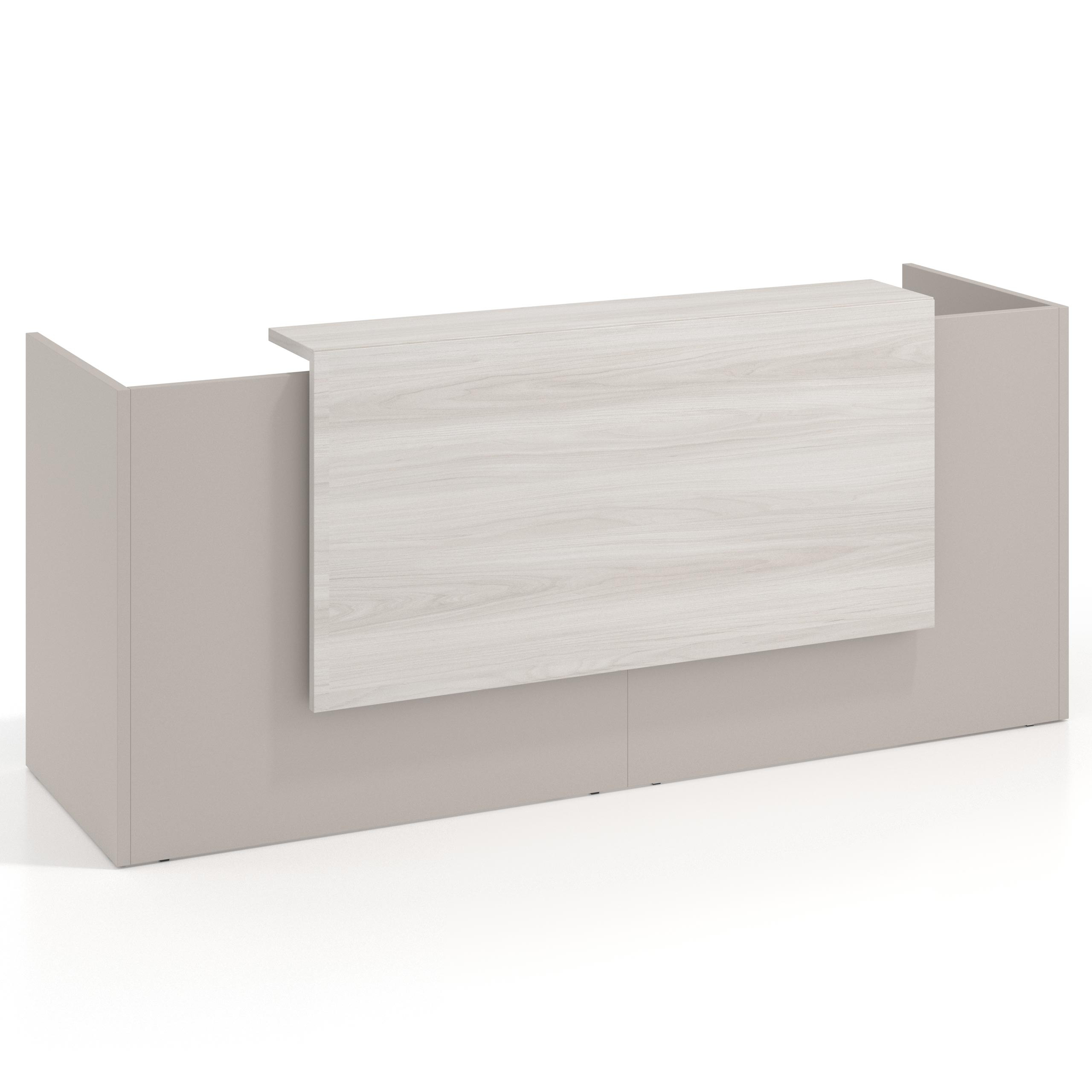 mostrador de recepcion 200x75 gris coco california welcome mostrador doble con encimera larga 1