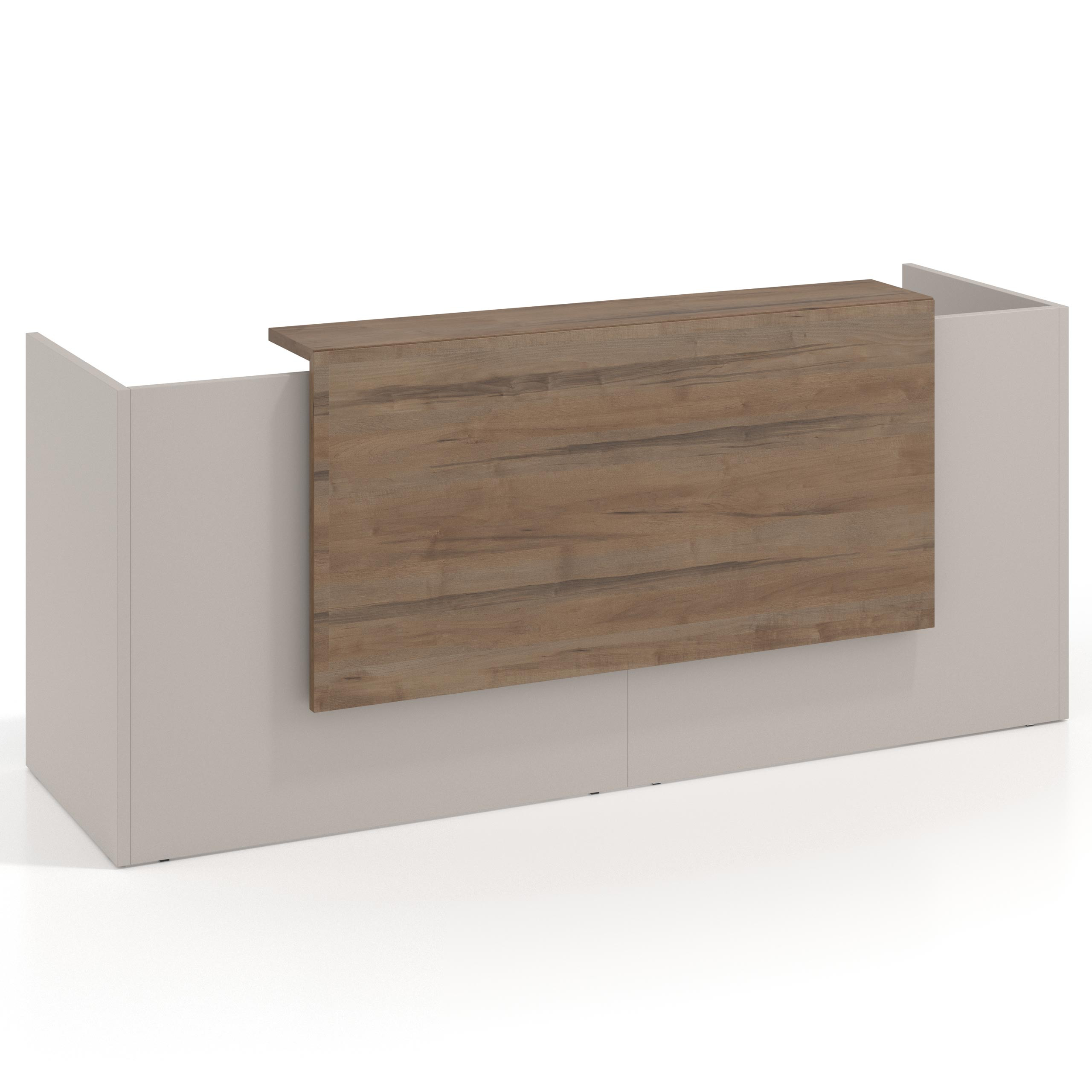 mostrador de recepcion 200x75 gris coco noce sabi welcome mostrador doble con encimera larga 1
