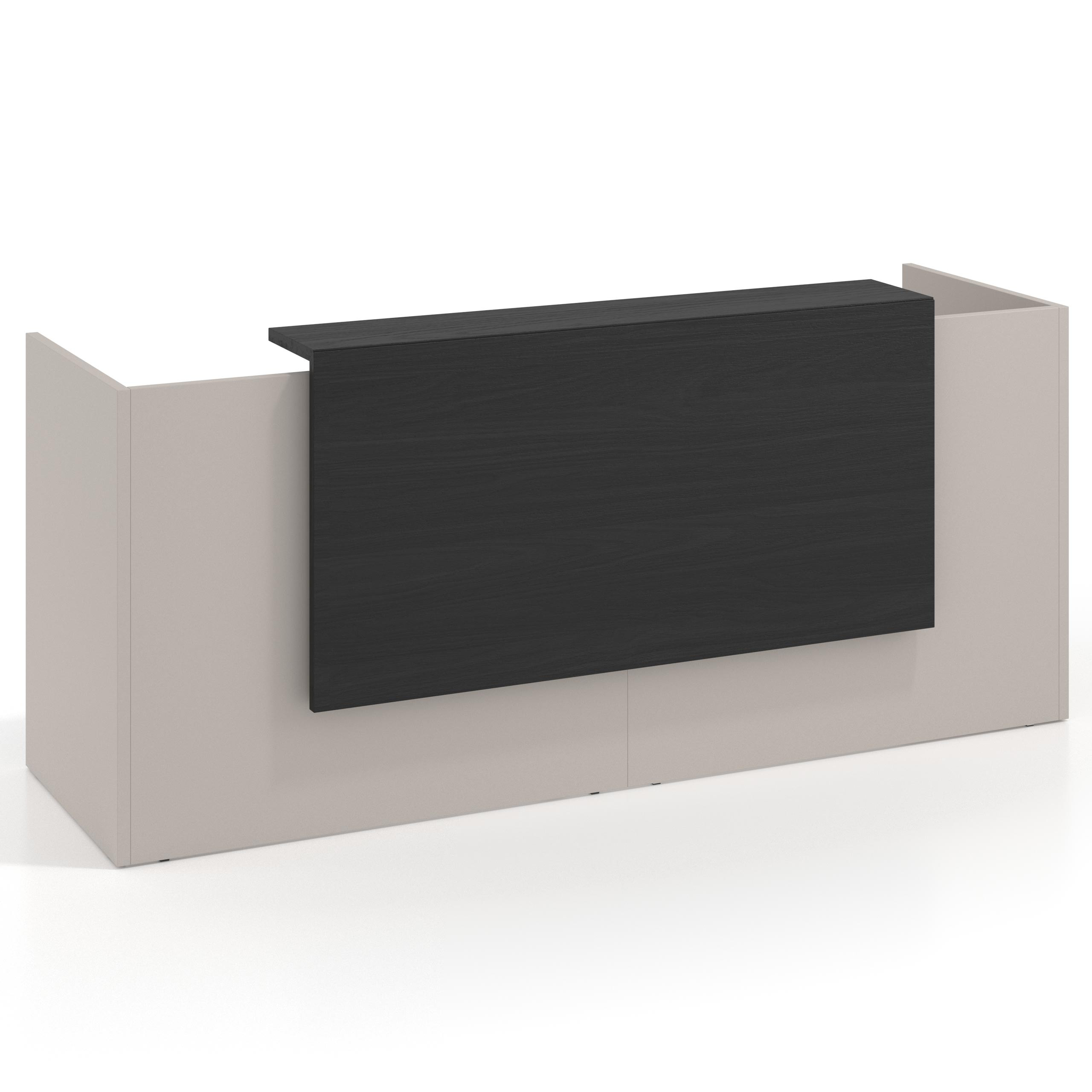 mostrador de recepcion 200x75 gris coco bocamina welcome mostrador doble con encimera larga 1