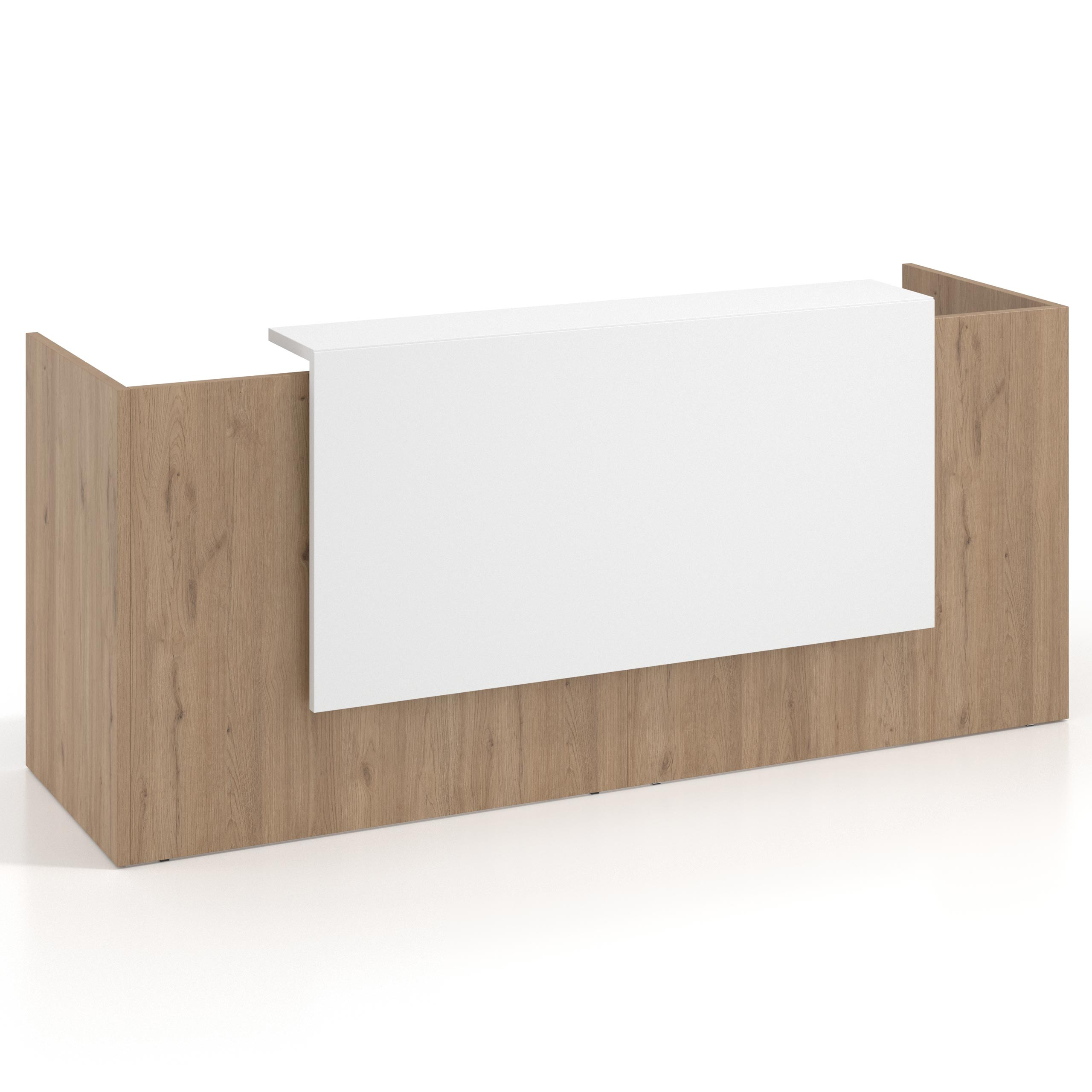 mostrador de recepcion 200x75 naturale blanco mate welcome mostrador doble con encimera larga 1