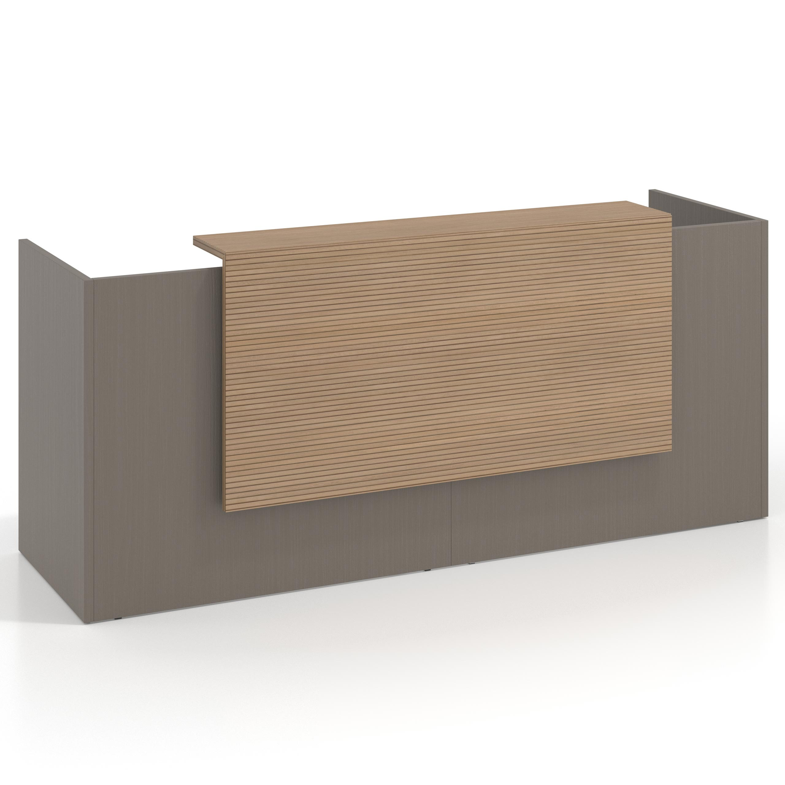 mostrador de recepcion 246x75 etna rayado natural welcome mostrador doble con encimera larga 1