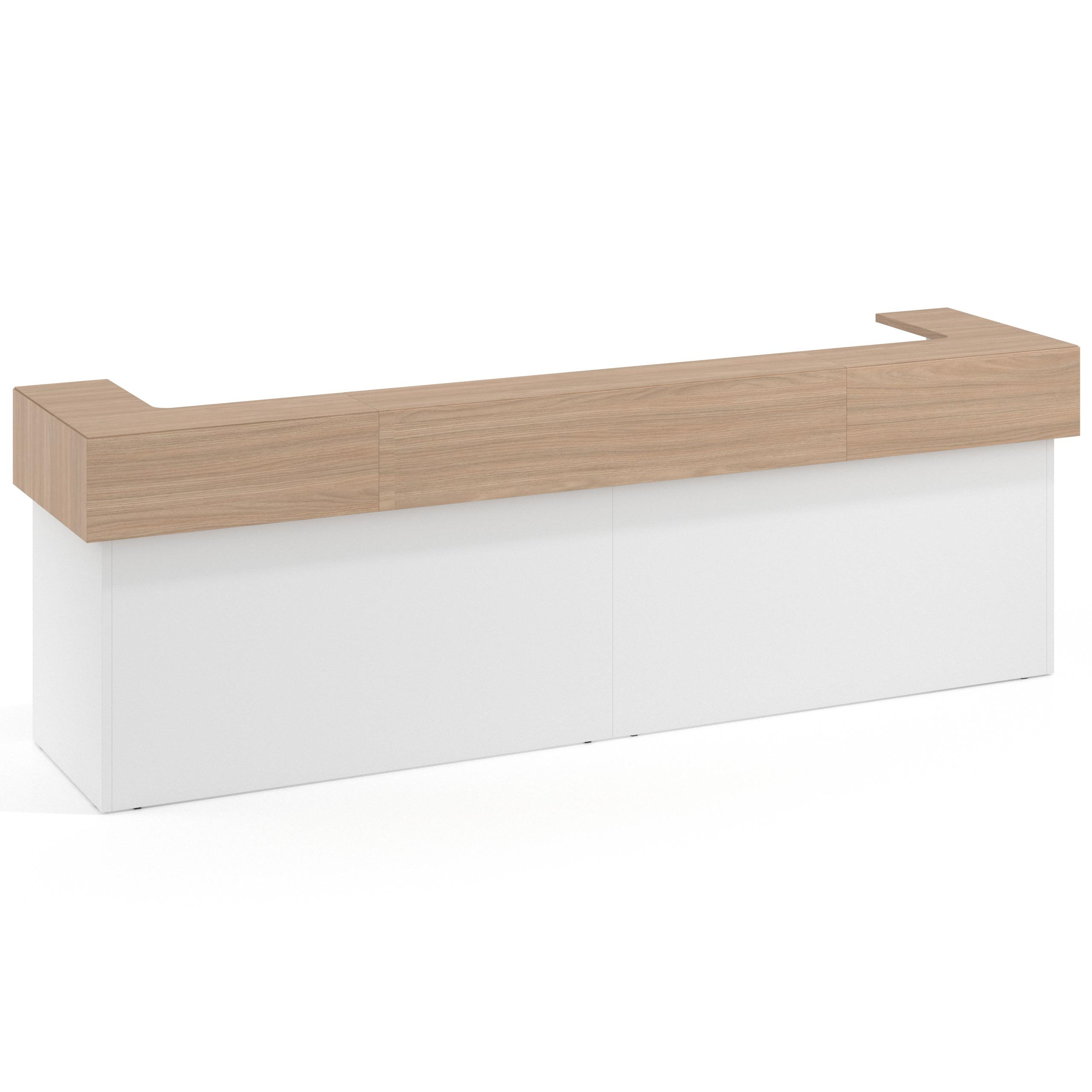 mostrador de recepcion 326x75 blanco mate siroco welcome mostrador doble encimera corta corrida 1