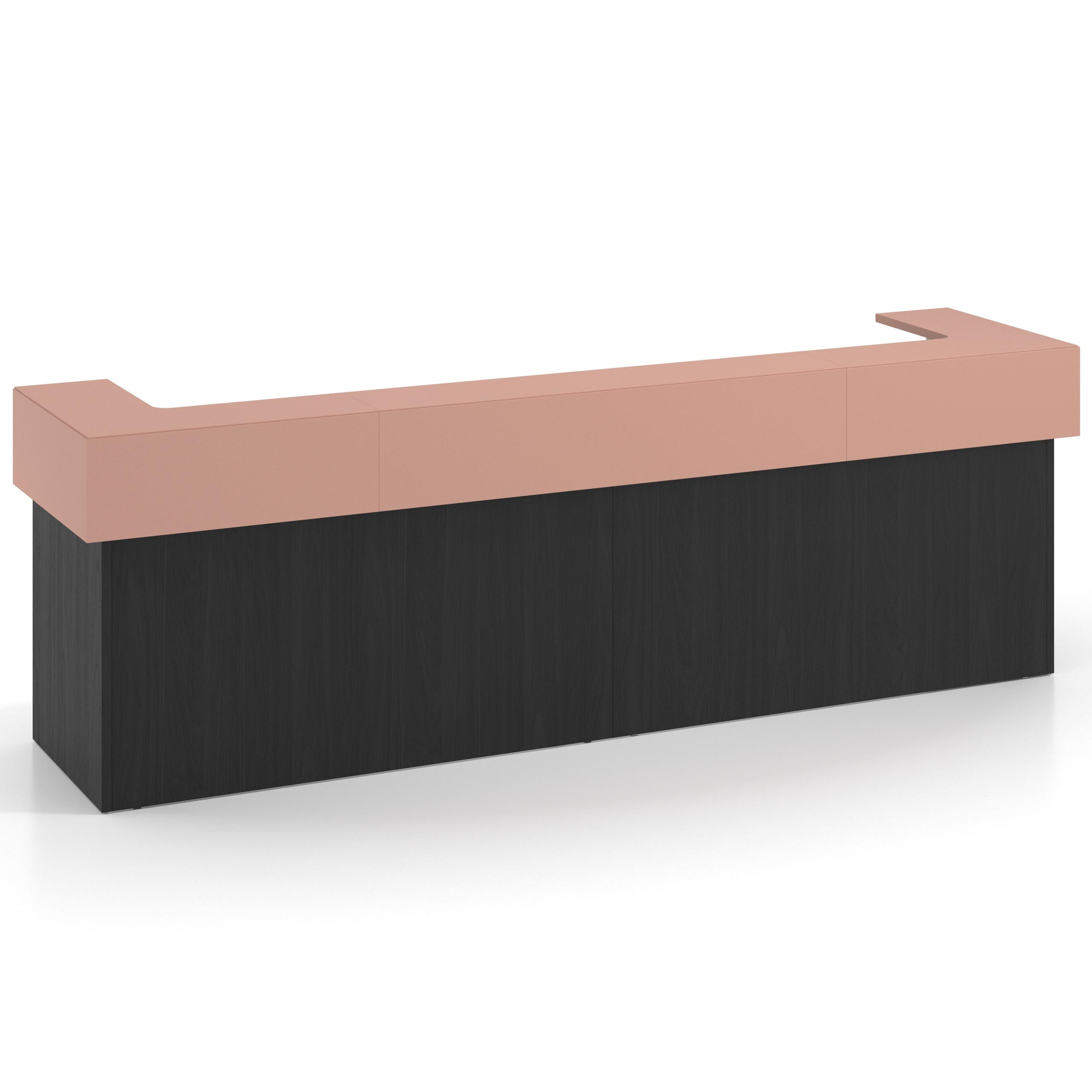 mostrador de recepcion 326x75 bocamina rosa talco welcome mostrador doble encimera corta corrida 1