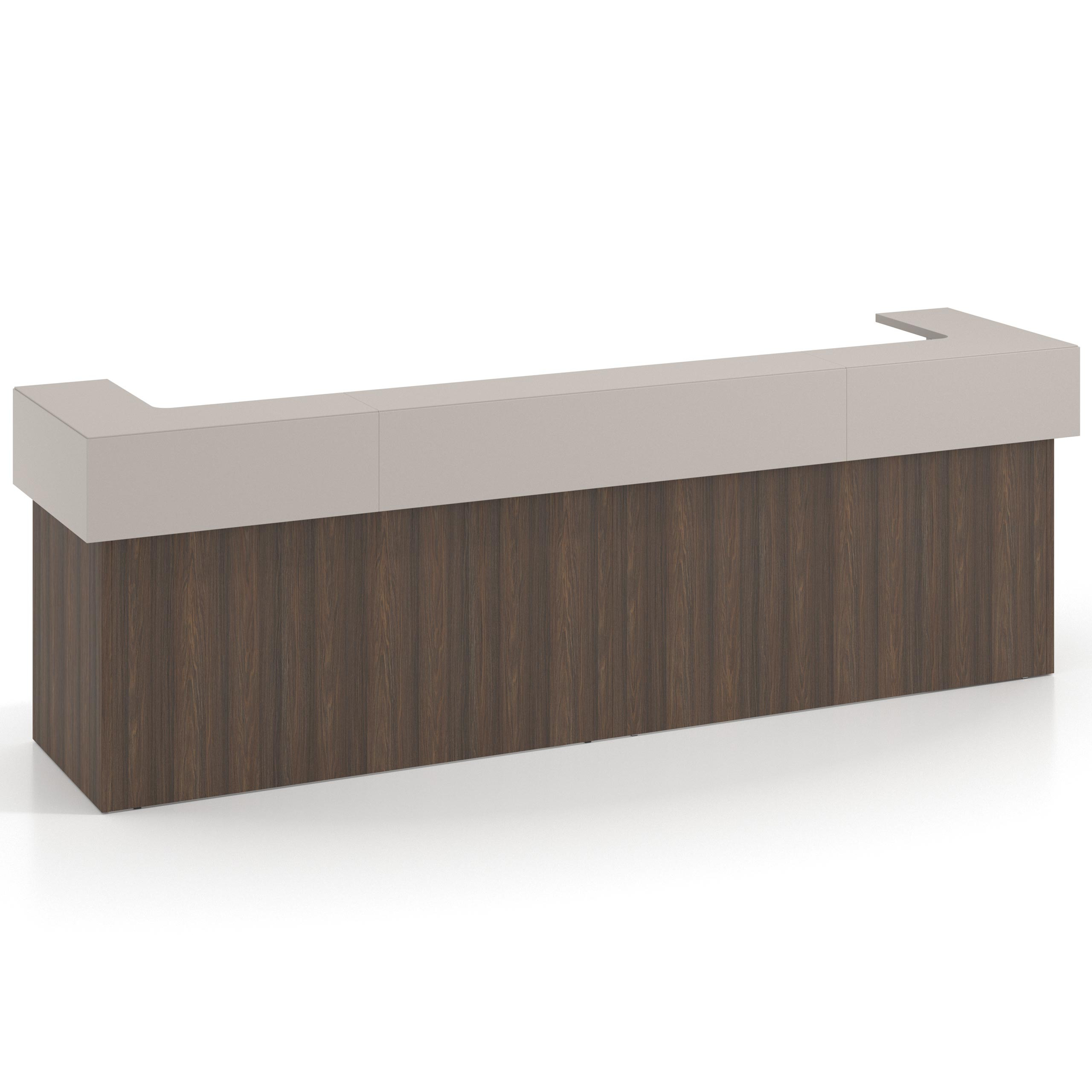 mostrador de recepcion 326x75 mistral gris coco welcome mostrador doble encimera corta corrida 1