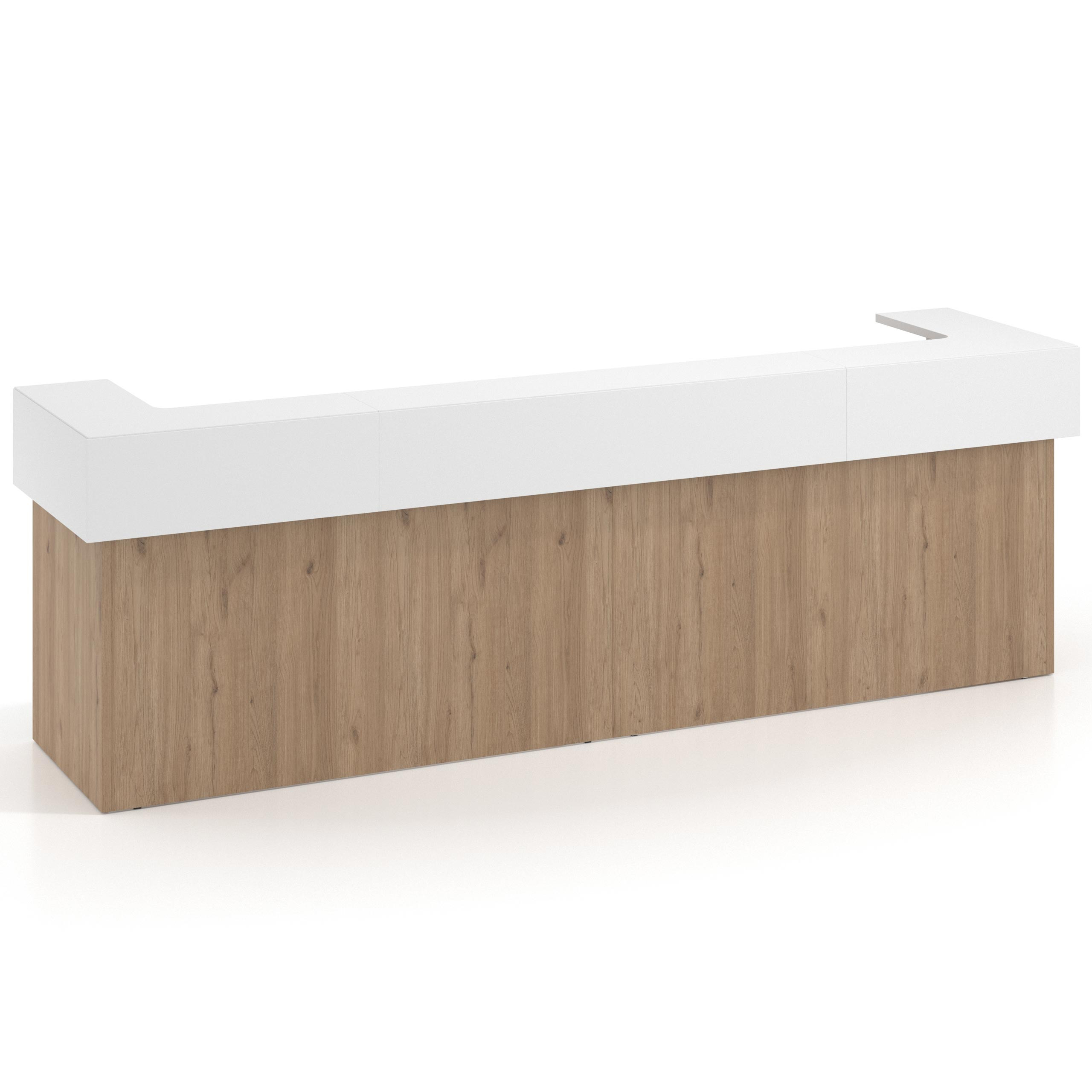 mostrador de recepcion 326x75 naturale blanco mate welcome mostrador doble encimera corta corrida 1