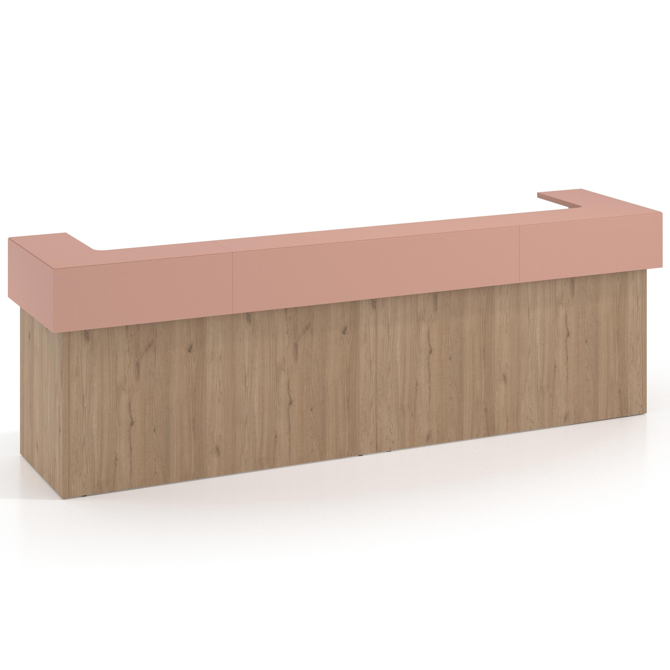 mostrador de recepcion 326x75 naturale rosa talco welcome mostrador doble encimera corta corrida 1