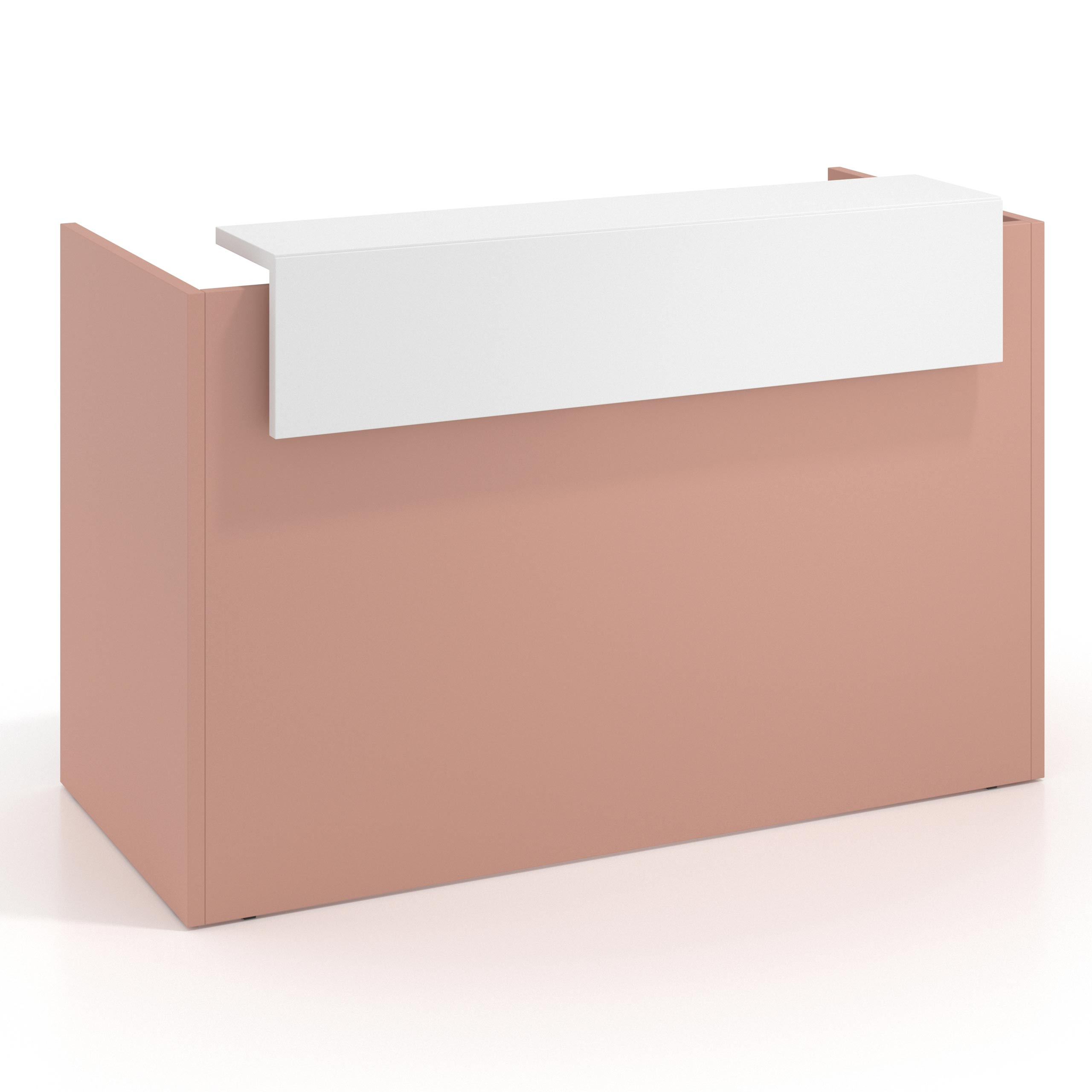 mostrador de recepcion 106x75 rosa talco blanco mate welcome mostrador individual encimera corta 1