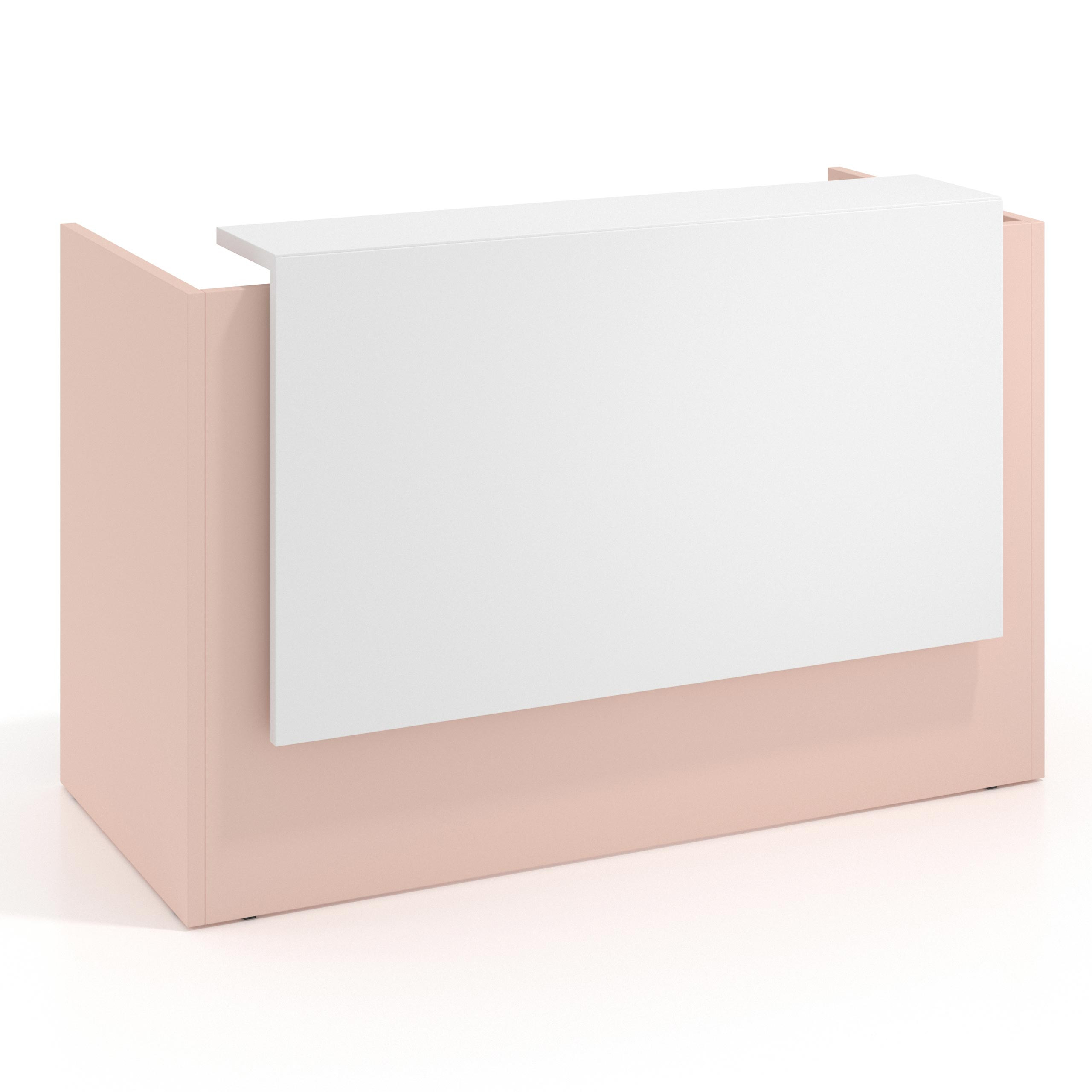 mostrador de recepcion 106x75 rosa nube blanco mate welcome mostrador individual encimera larga 1